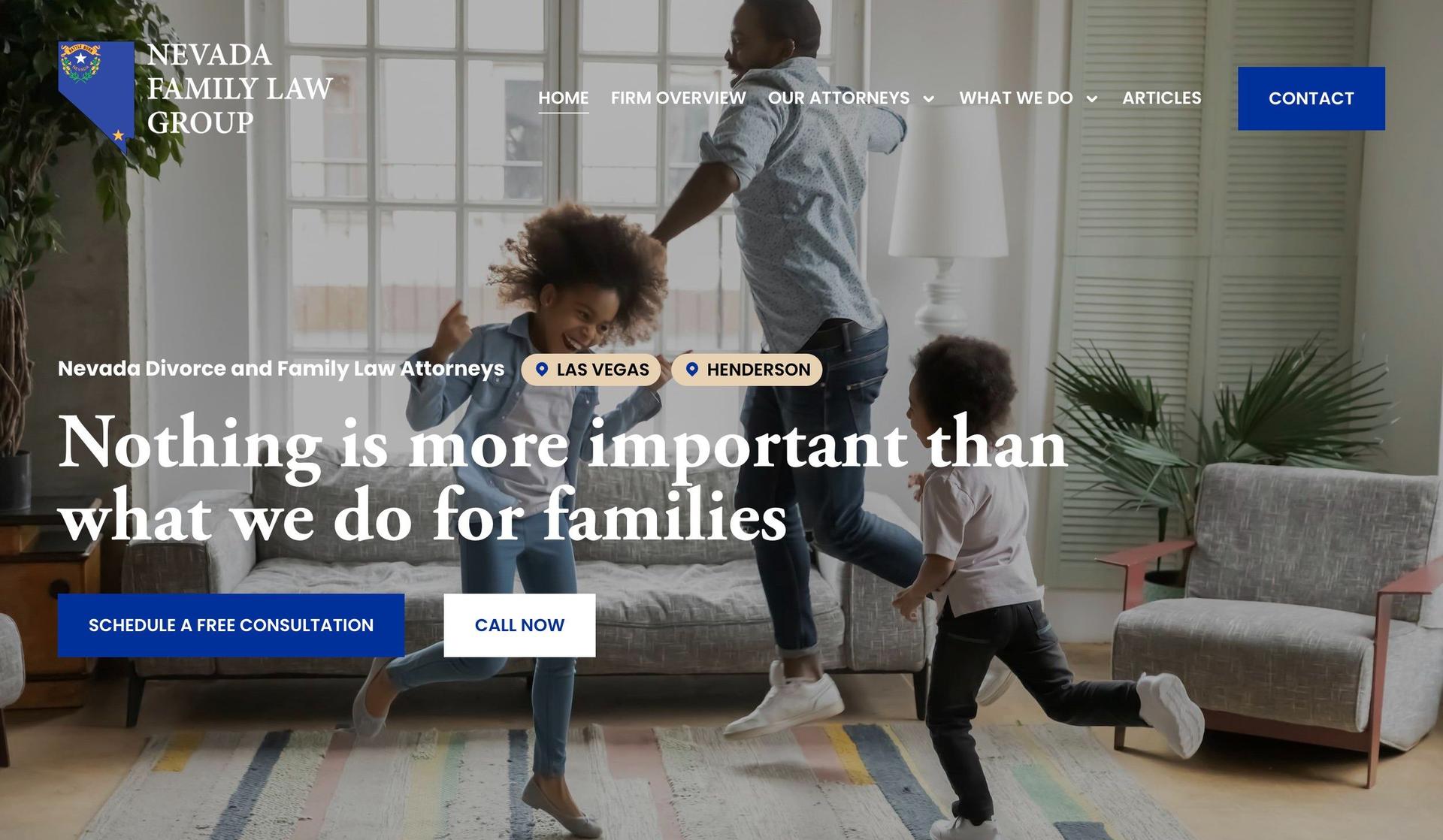 Nevada Family Law-law firm websites