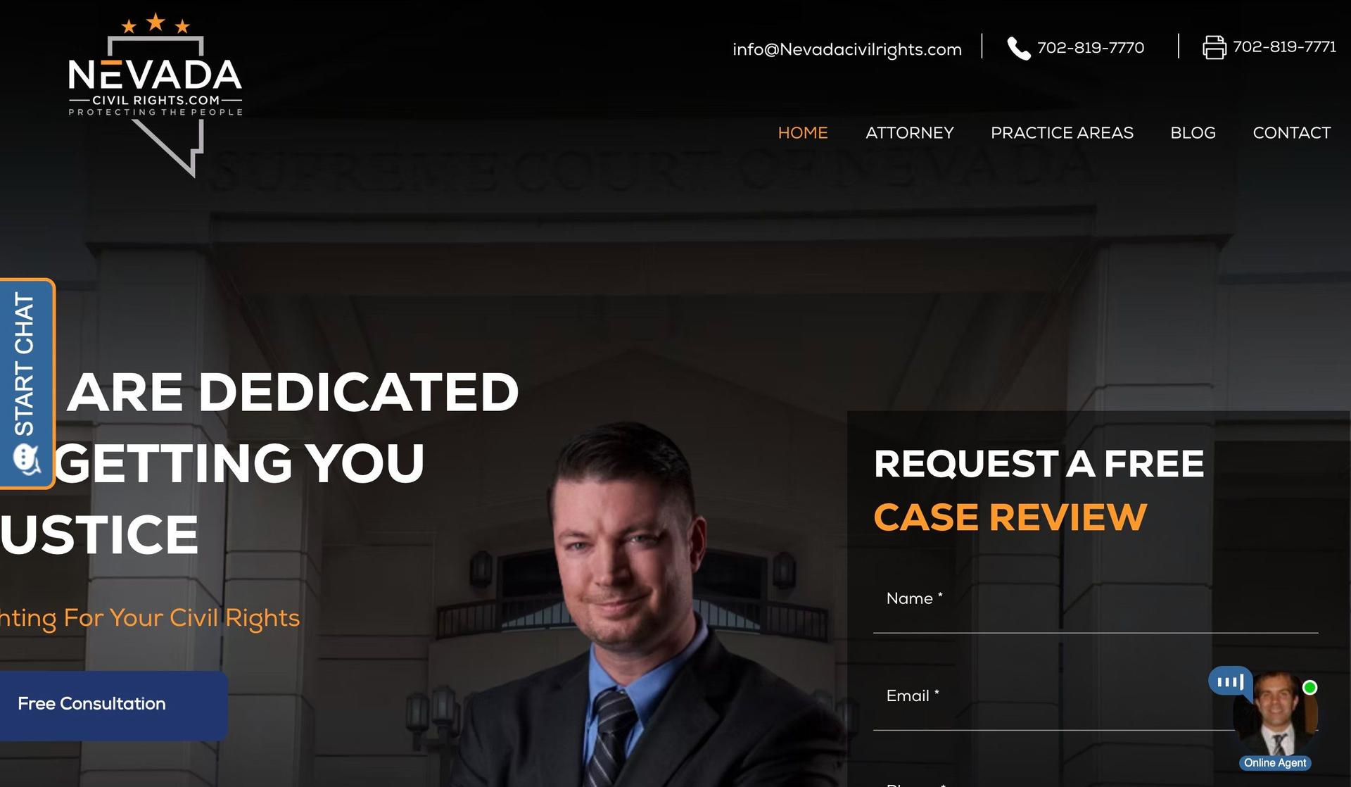 Nevada Civil Rights-law firm websites