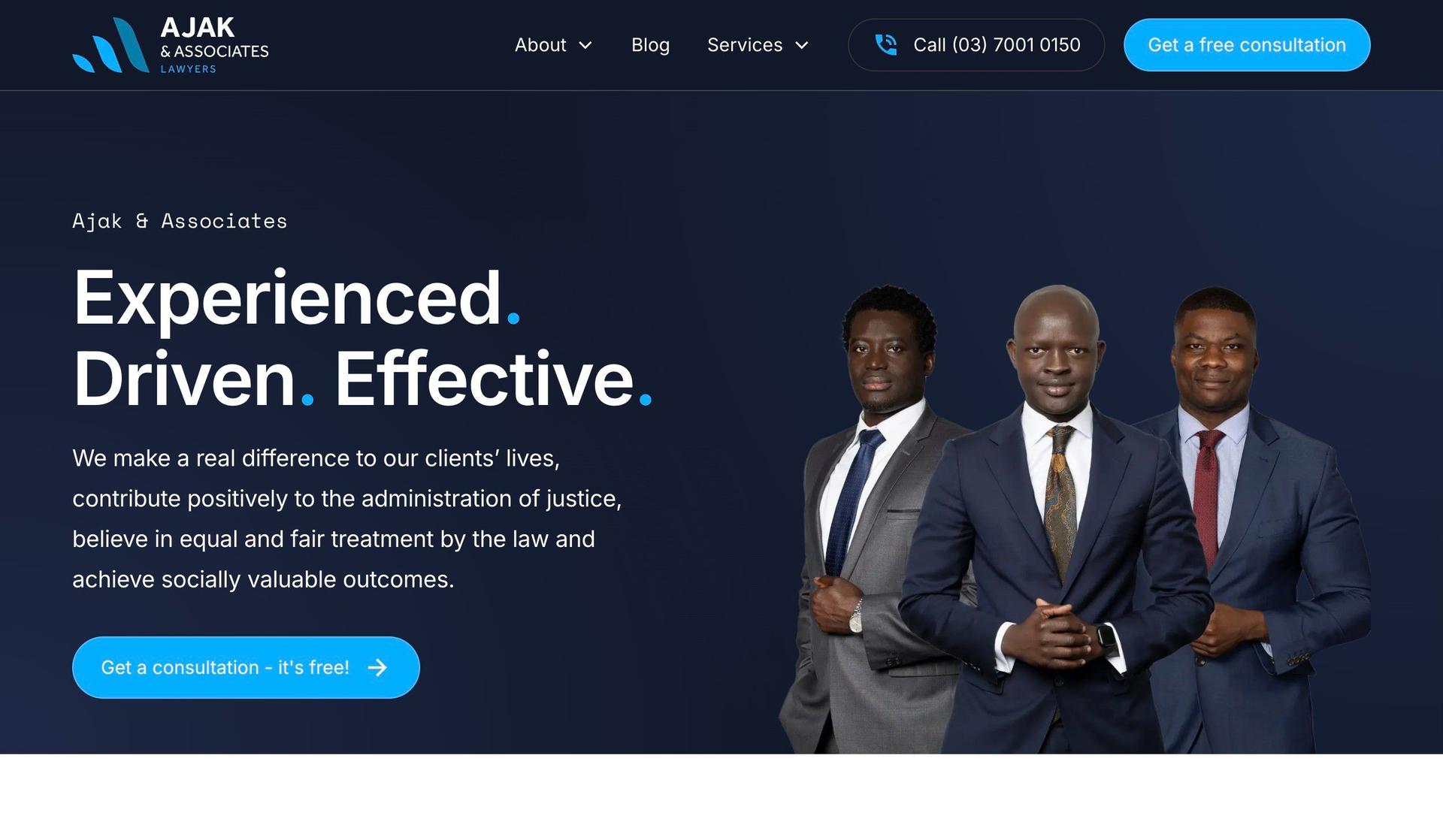 Ajak Associates-law firm websites