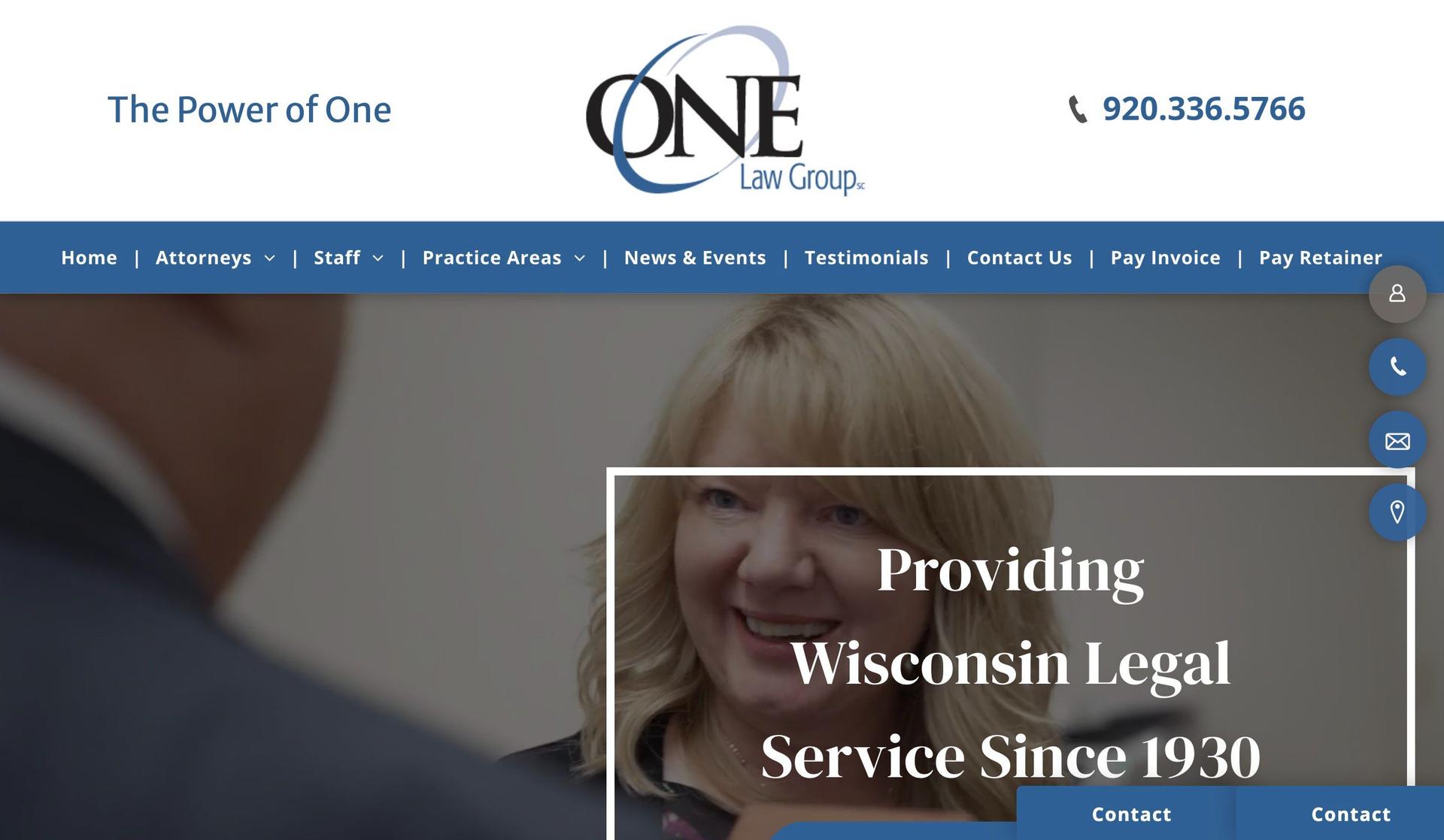 One Law Group SC-law firm websites