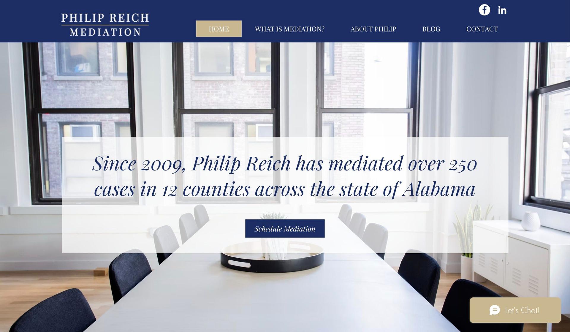 Philip Reich Mediation-solo law firm websites
