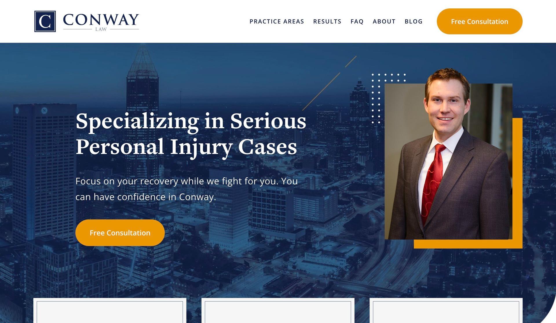 Chris Conway Law-solo law firm websites