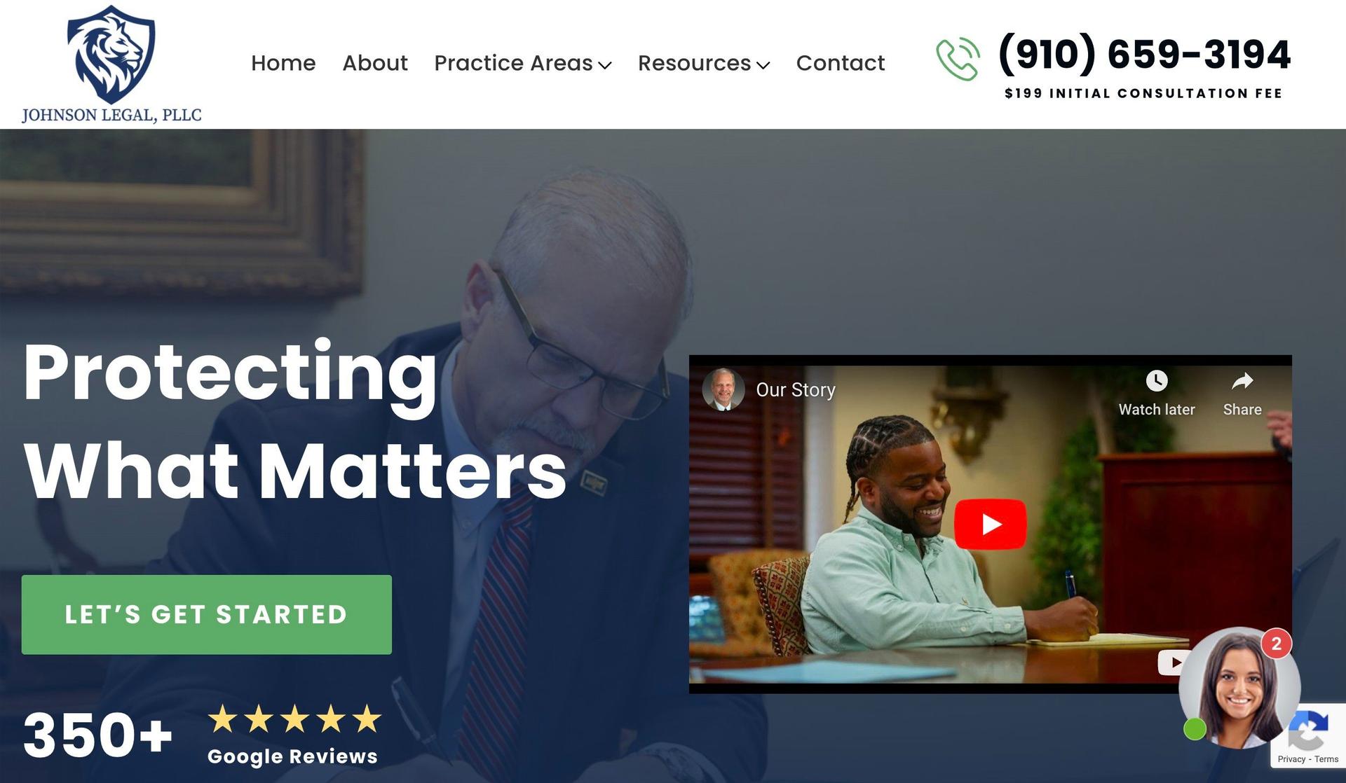 Johnson Legal-solo law firm websites