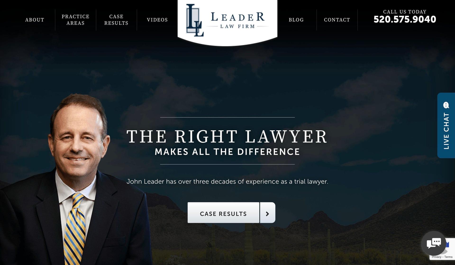 Leader Law AZ-solo law firm websites