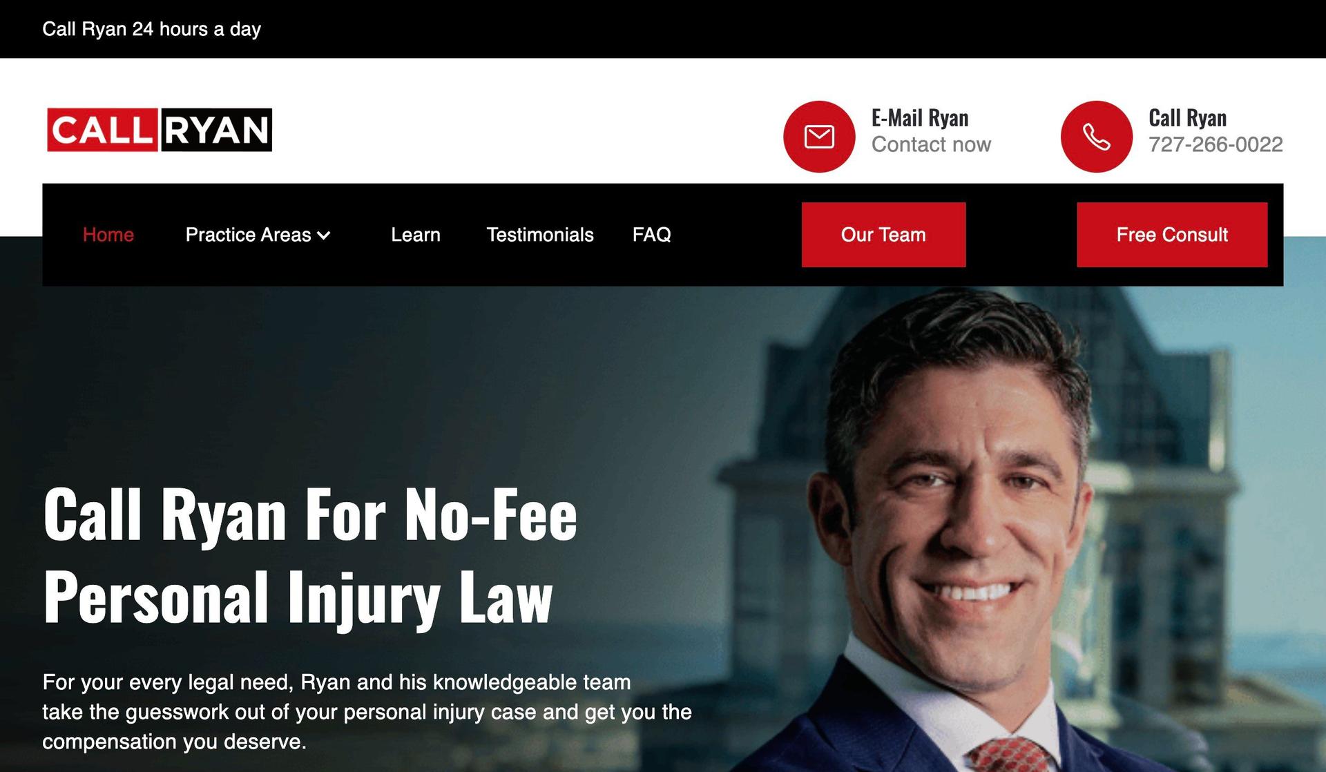 Ryan Hughes Law-solo law firm websites