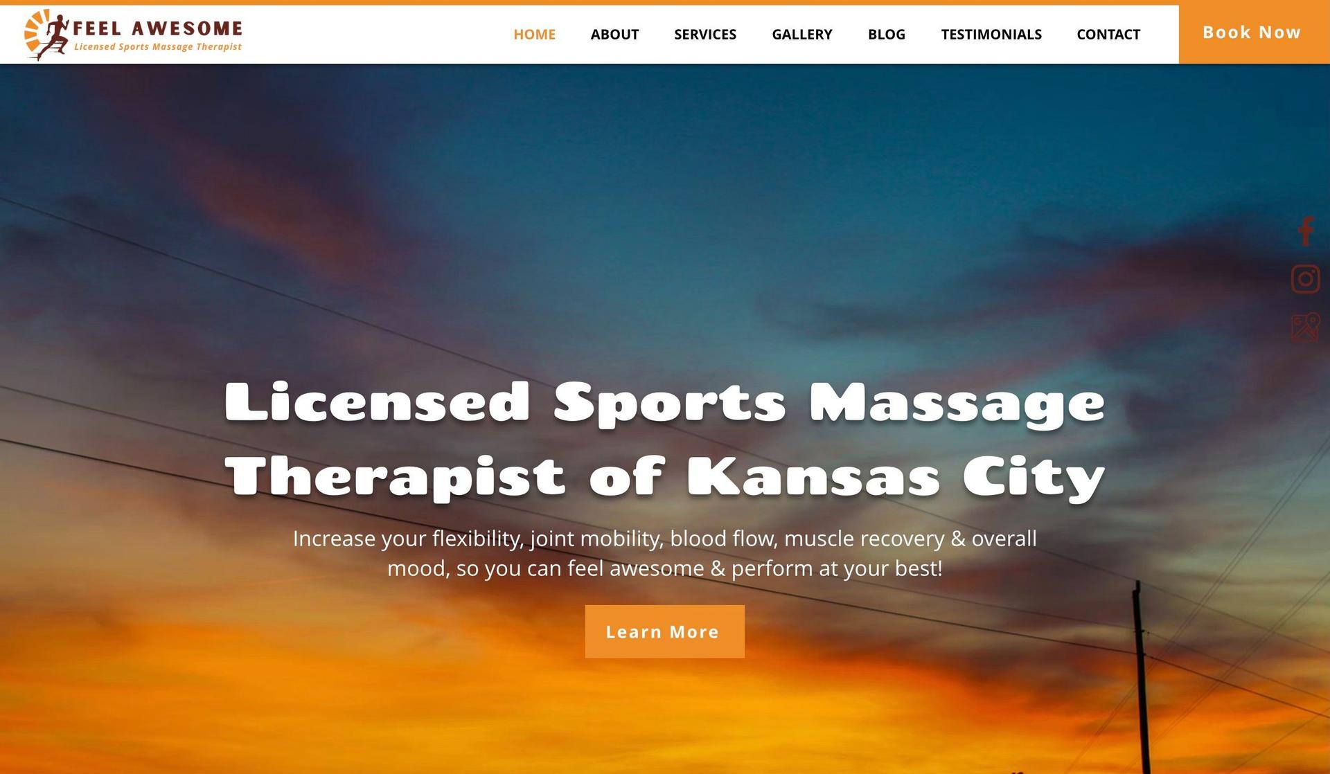 Come Feel Awesome-massage therapist websites