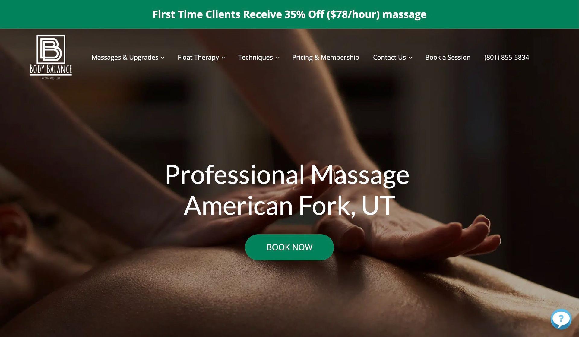 BB Massage and Float-massage therapist websites