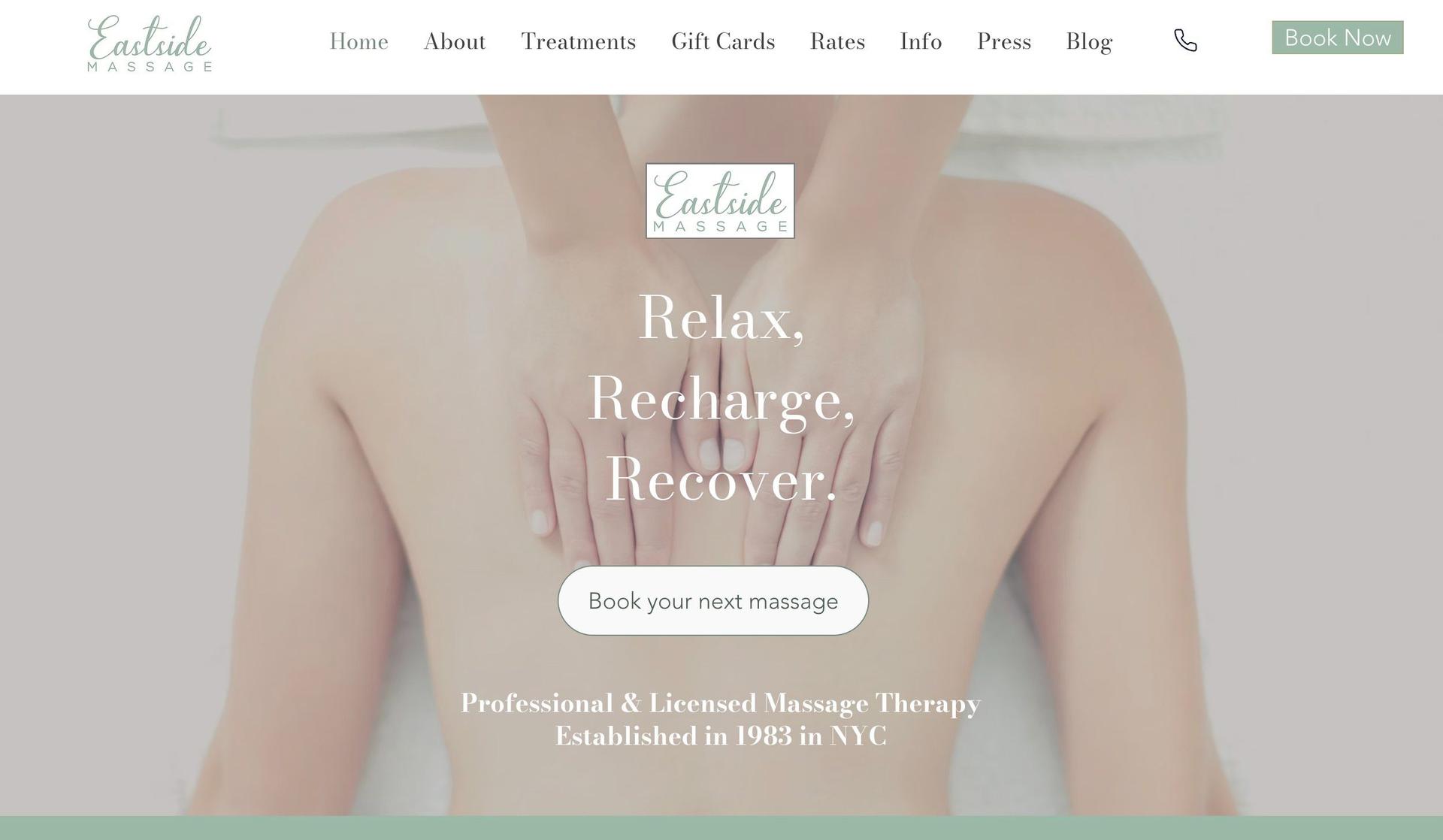 Eastside Massage-massage therapist websites