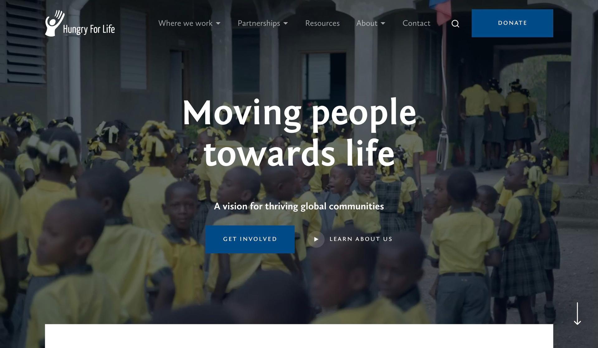 Hungry for Life-nonprofit websites