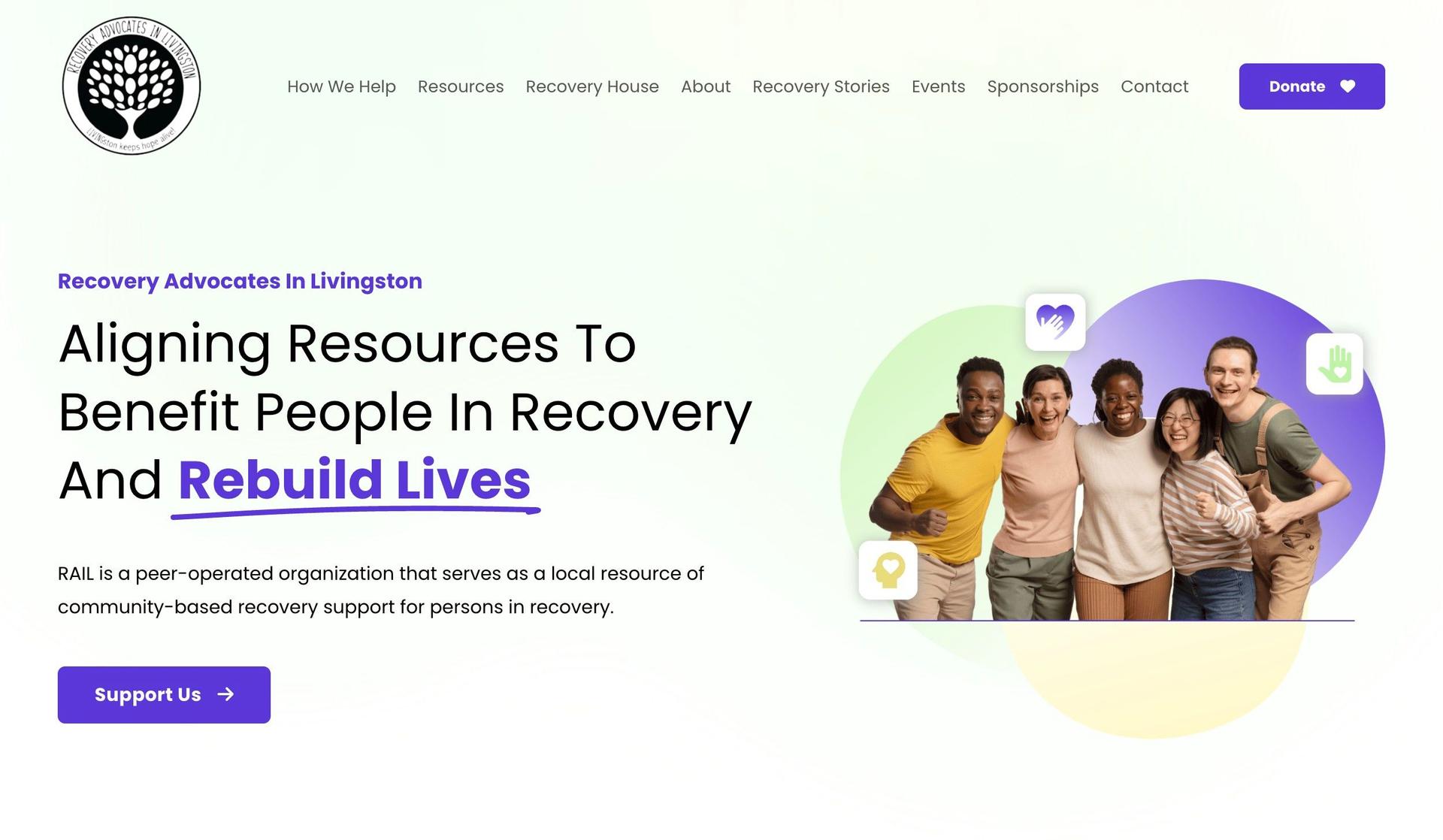 Recovery Livingston-nonprofit websites