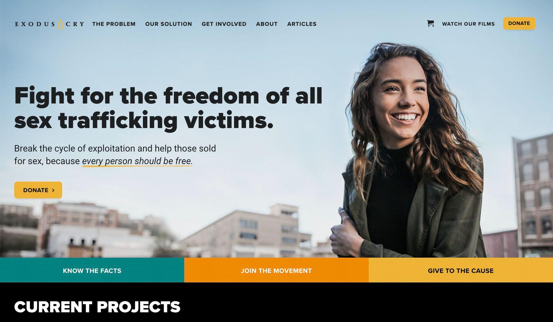 Exodus Cry-nonprofit websites