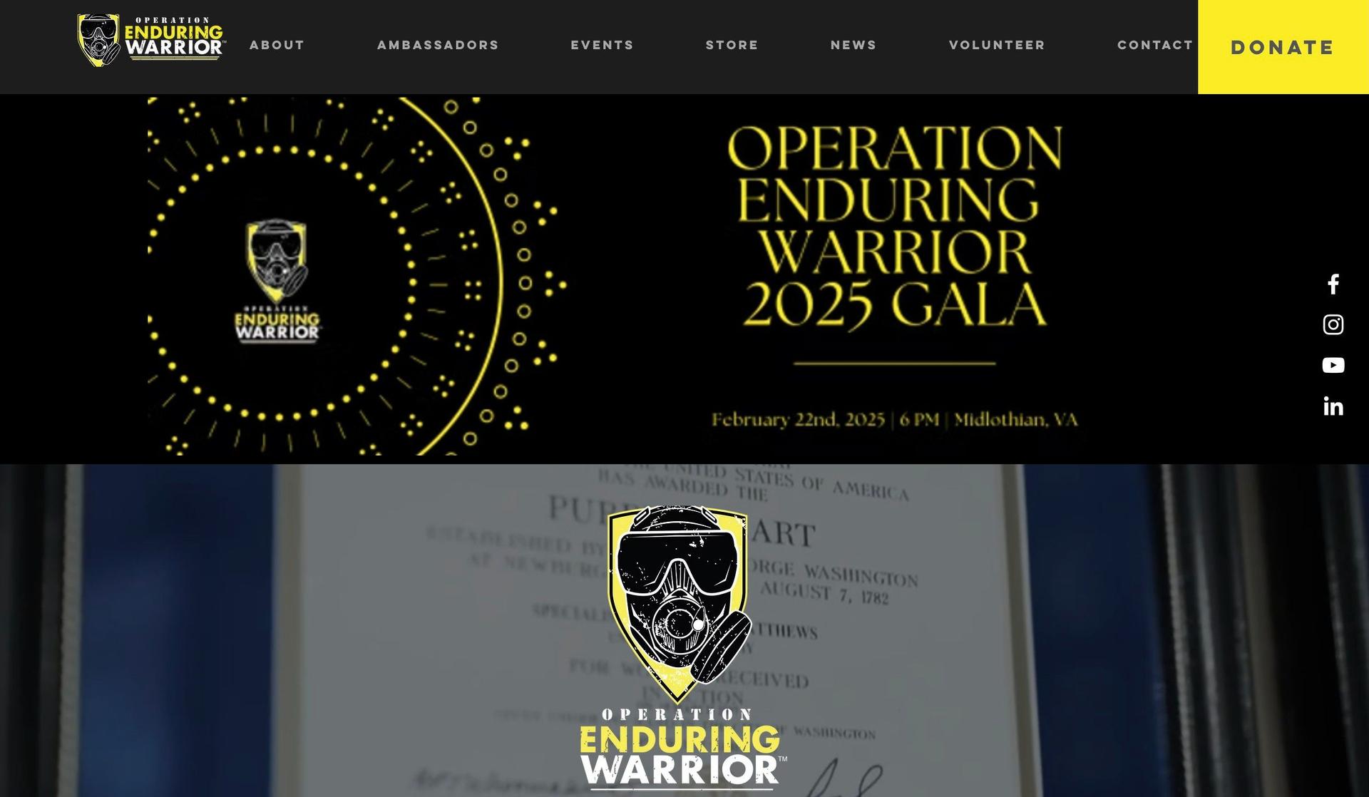 Enduring Warrior-nonprofit websites