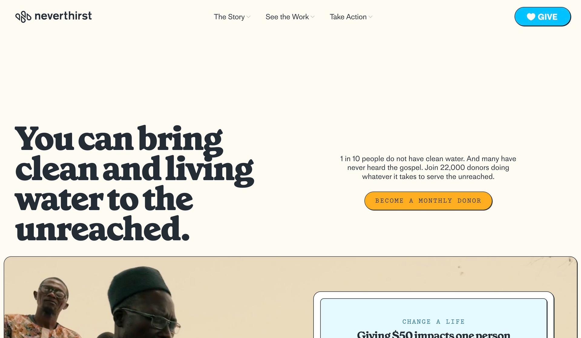 Neverthirst-nonprofit websites