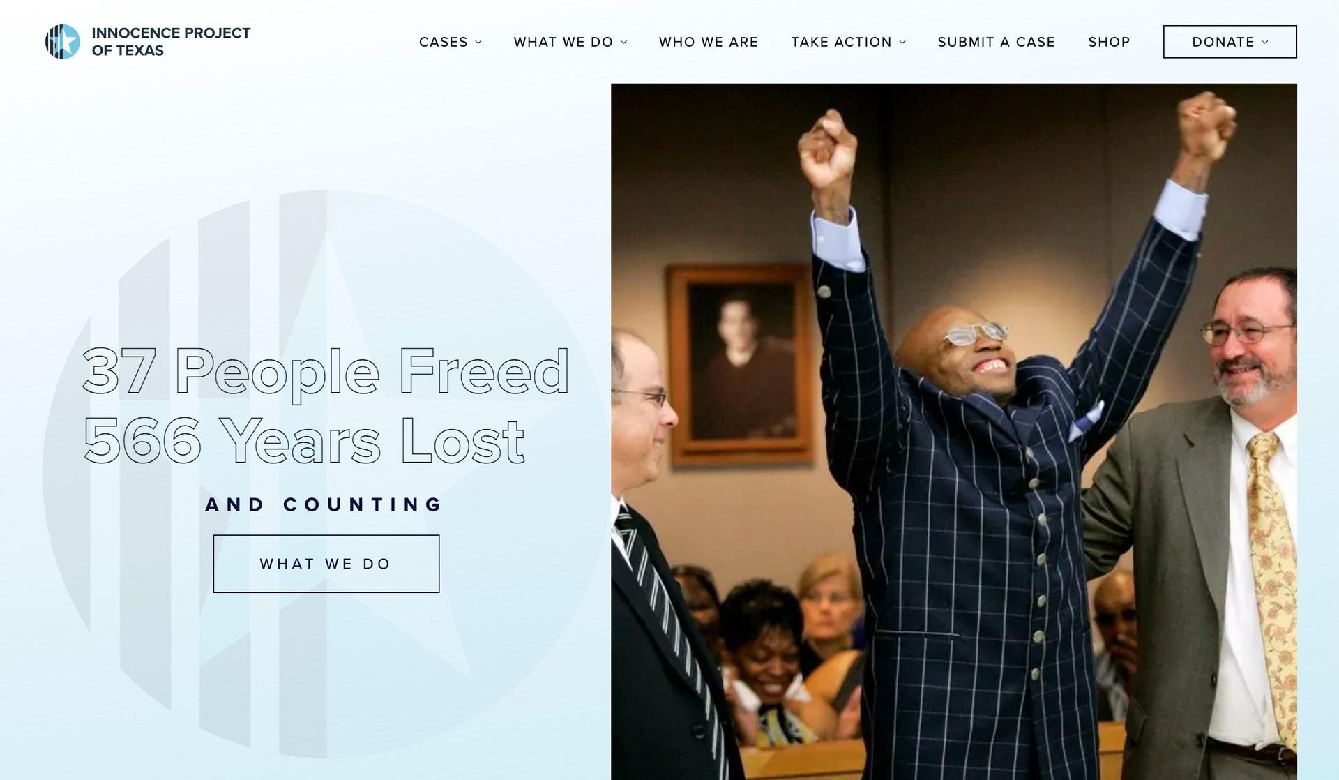 Innocence Texas-nonprofit websites