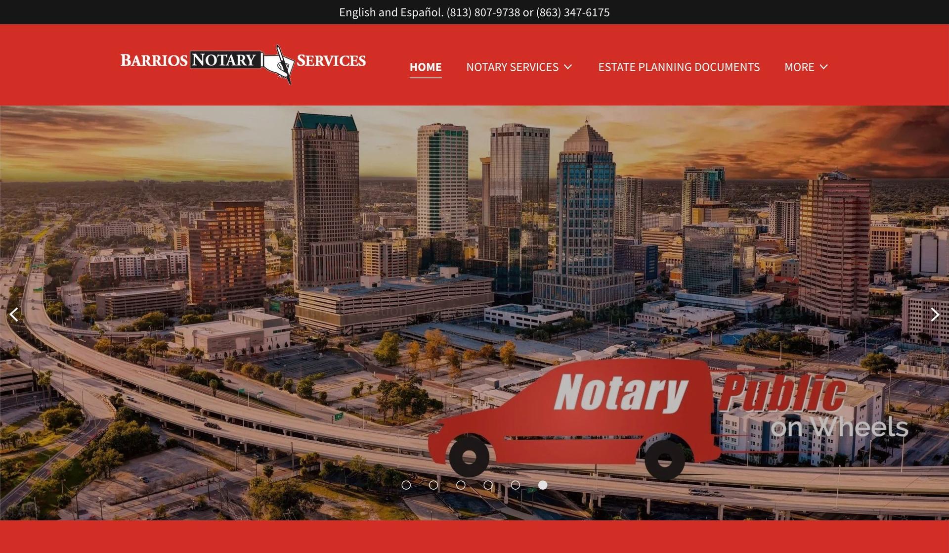 Barrios Notary Services-red websites
