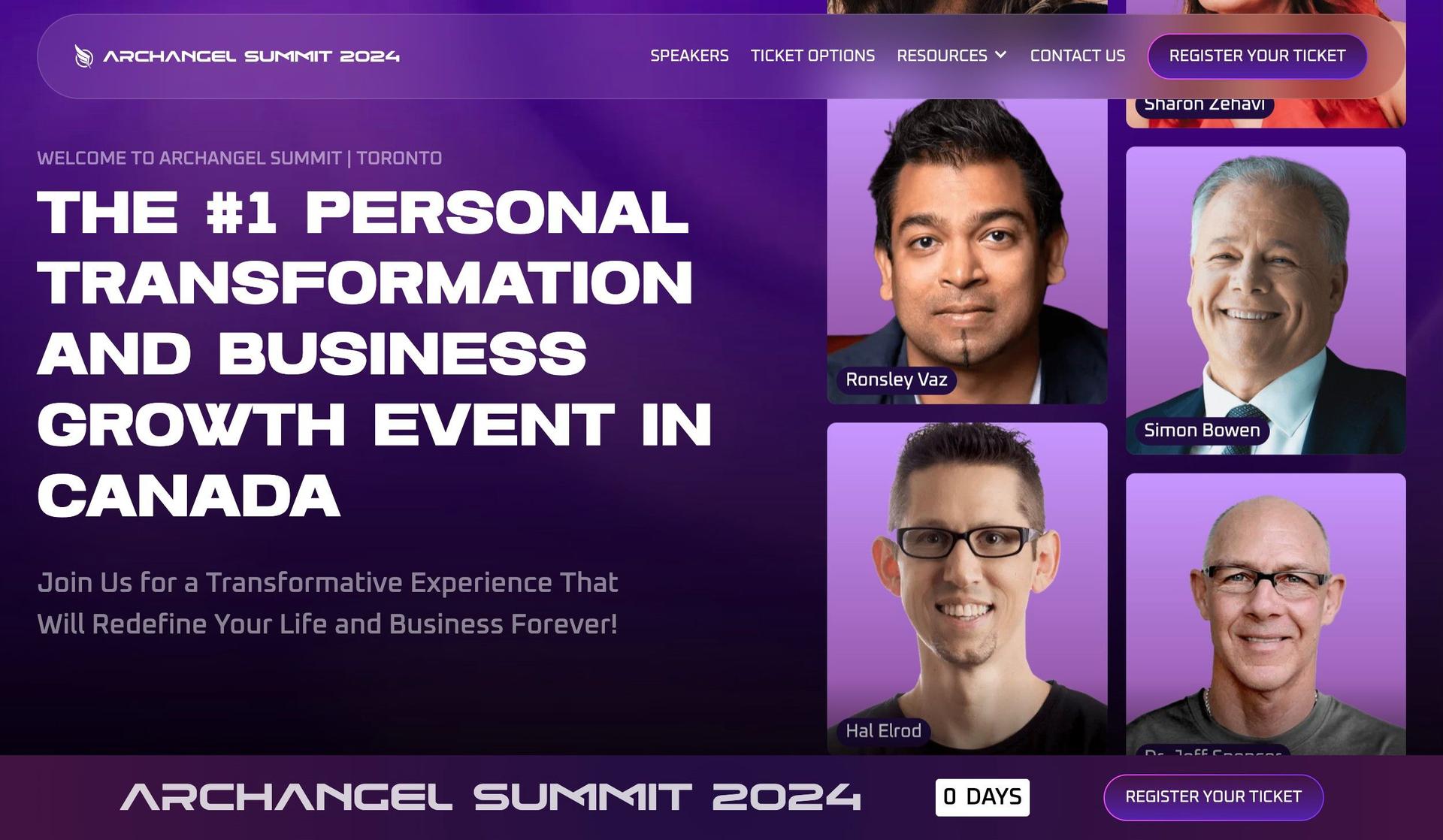 Archangel Summit-one page website examples