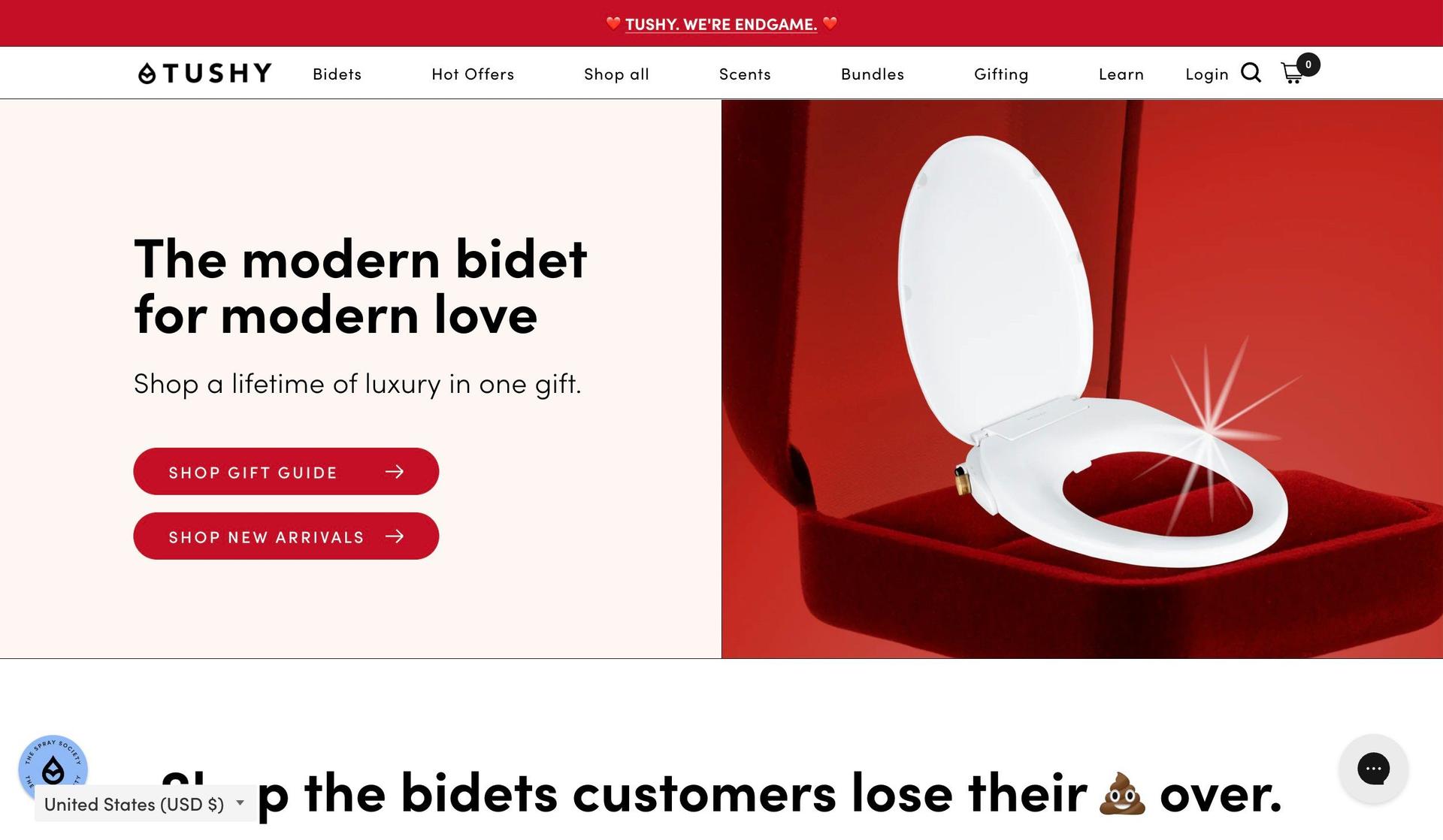 Hello Tushy-one product shopify stores