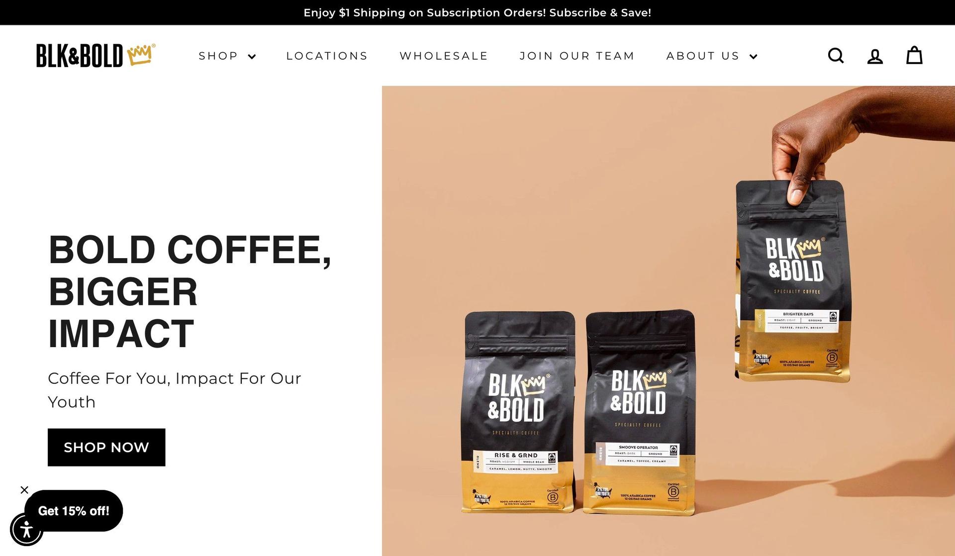 BLK & Bold-one product shopify stores