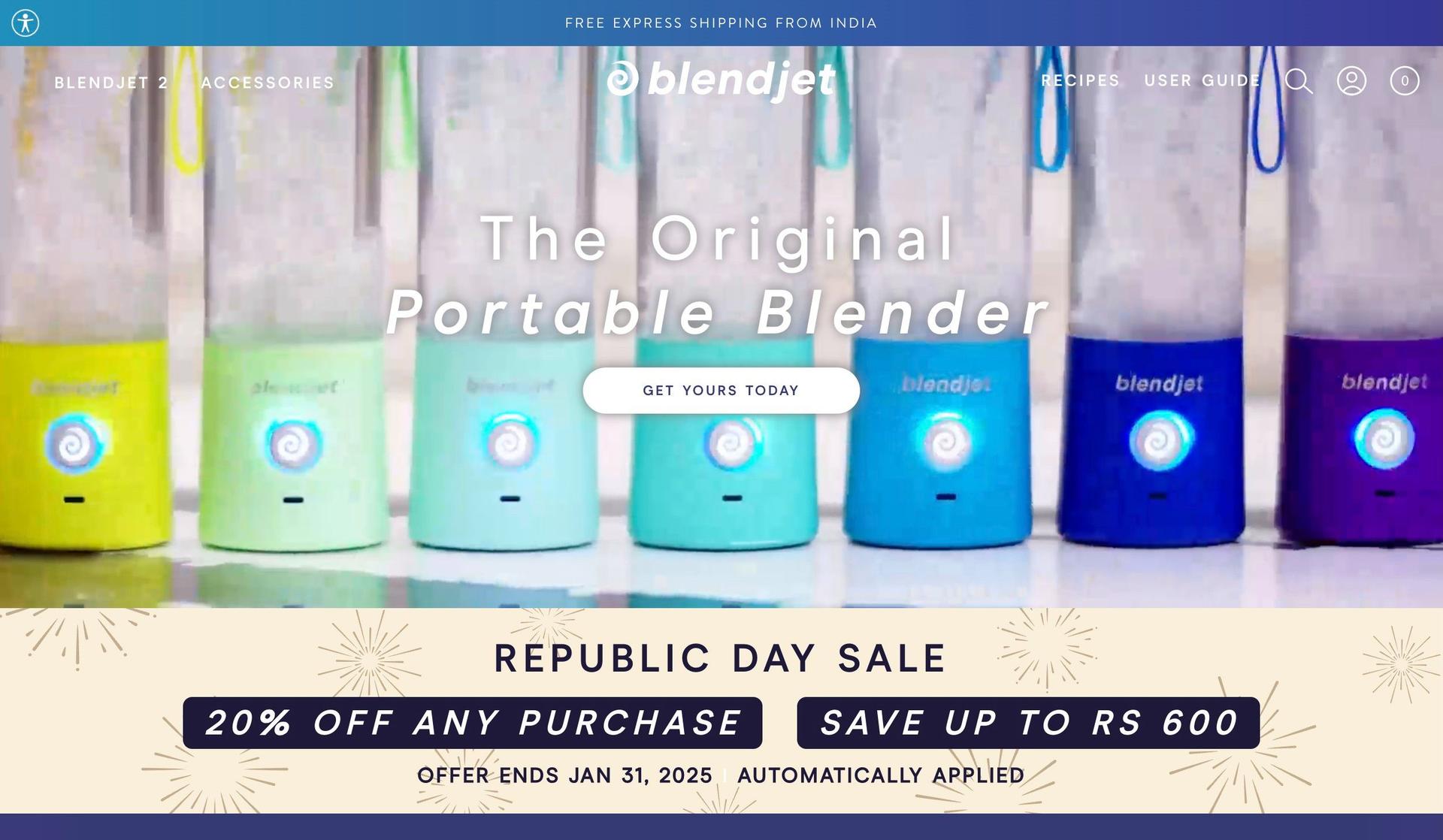 BlendJet-one product shopify stores