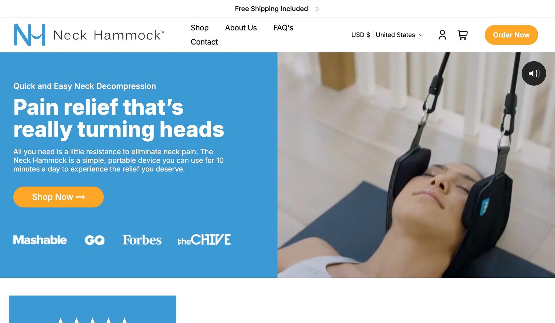 Neck Hammock-one product shopify stores