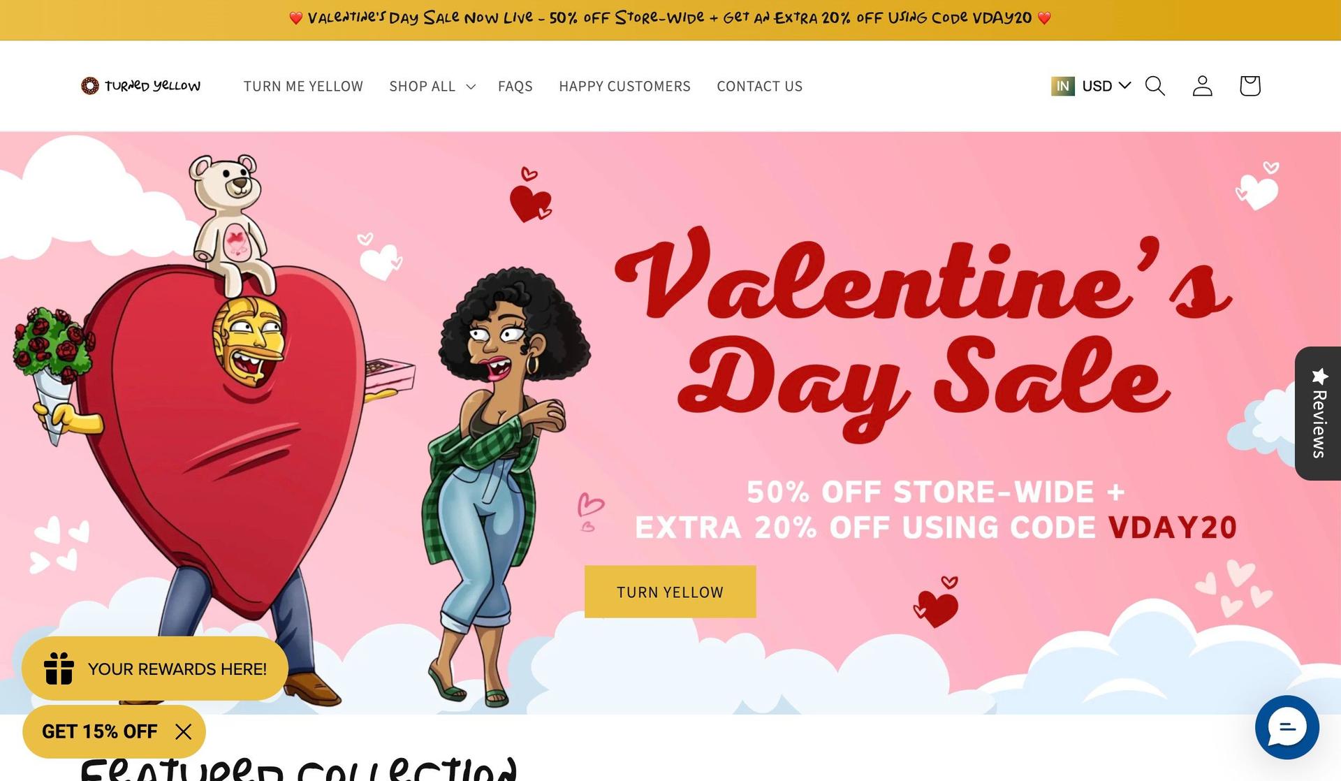 Turned Yellow-one product shopify stores