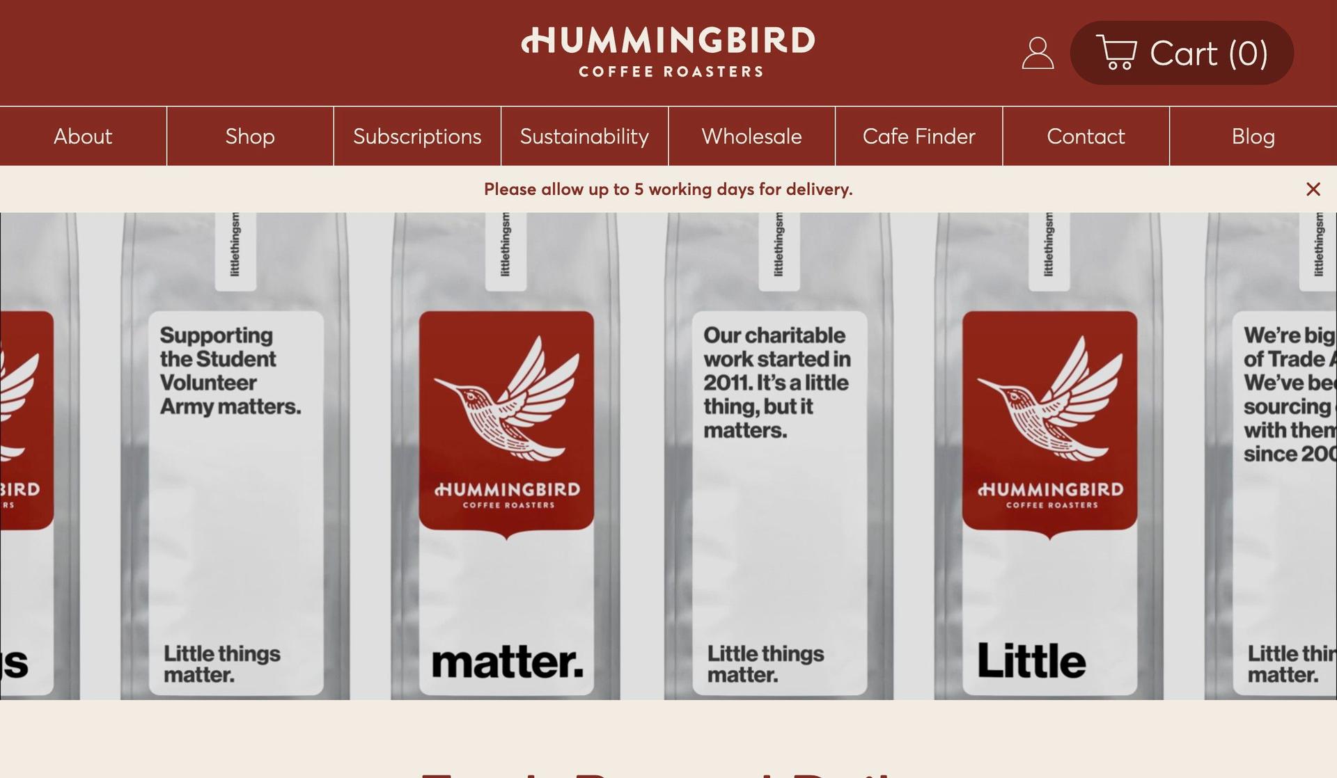 Hummingbird Coffee-orange websites