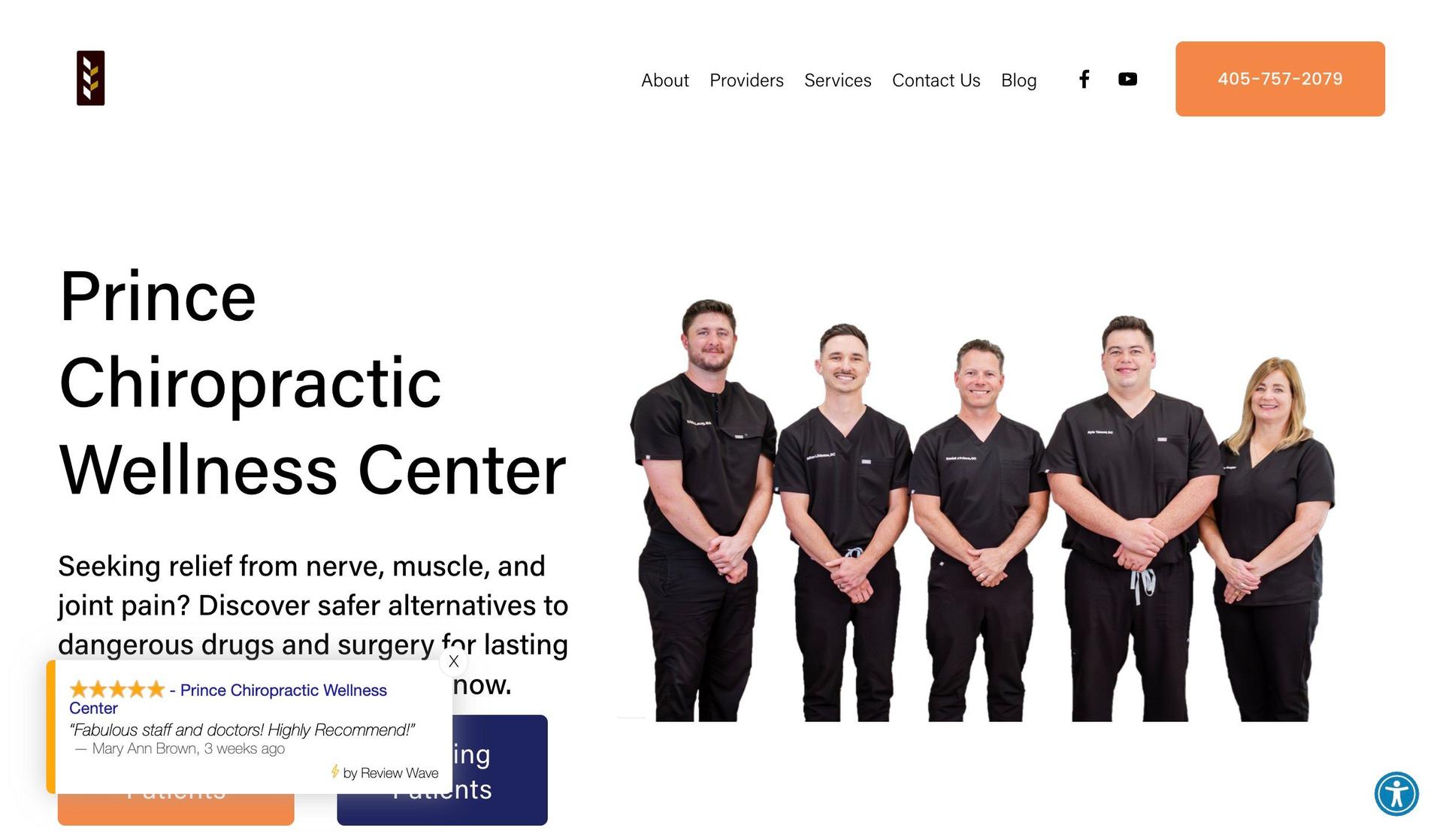 Prince Chiropractic-orange websites