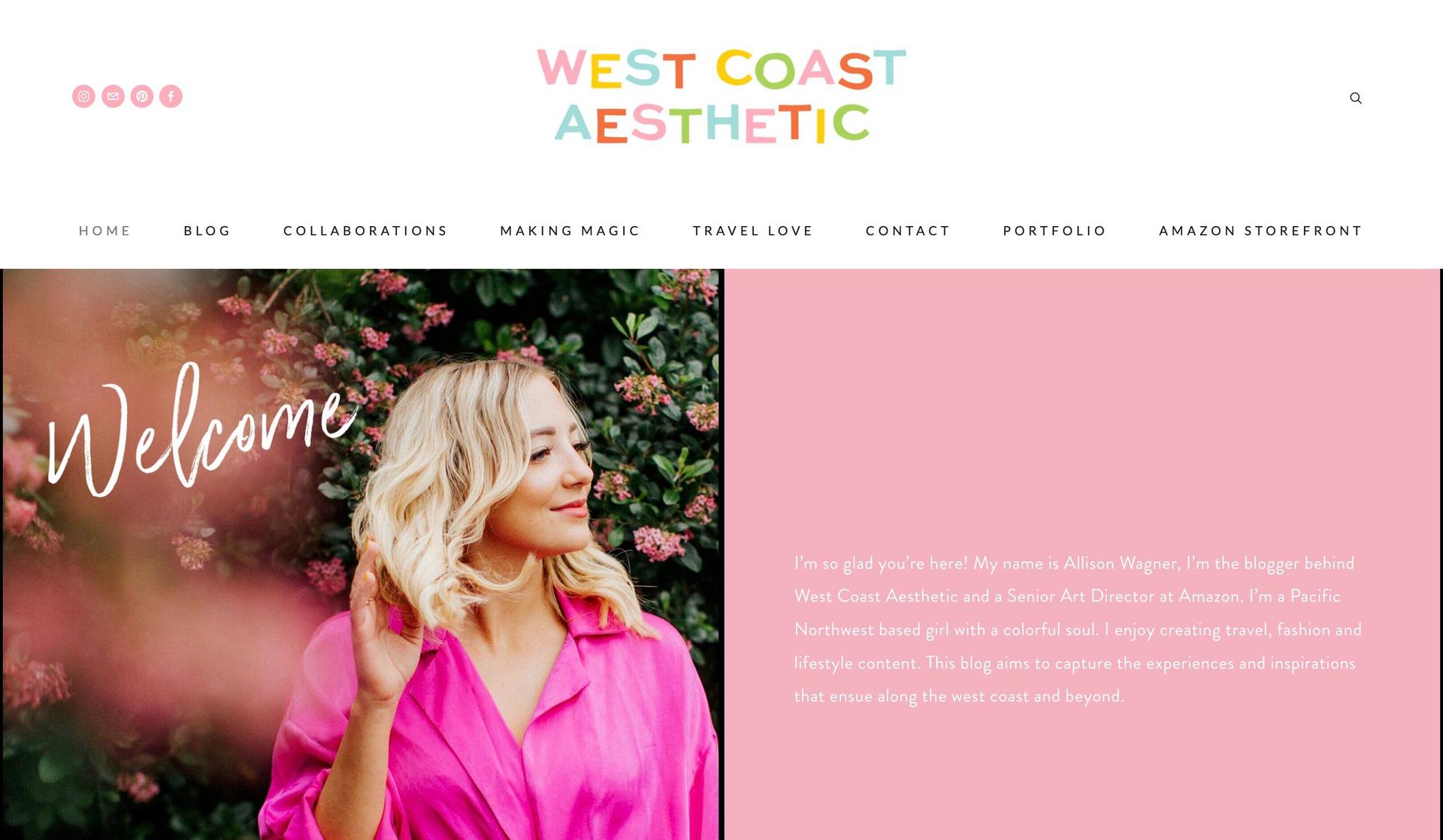 West Coast Aesthetic-personal blog examples
