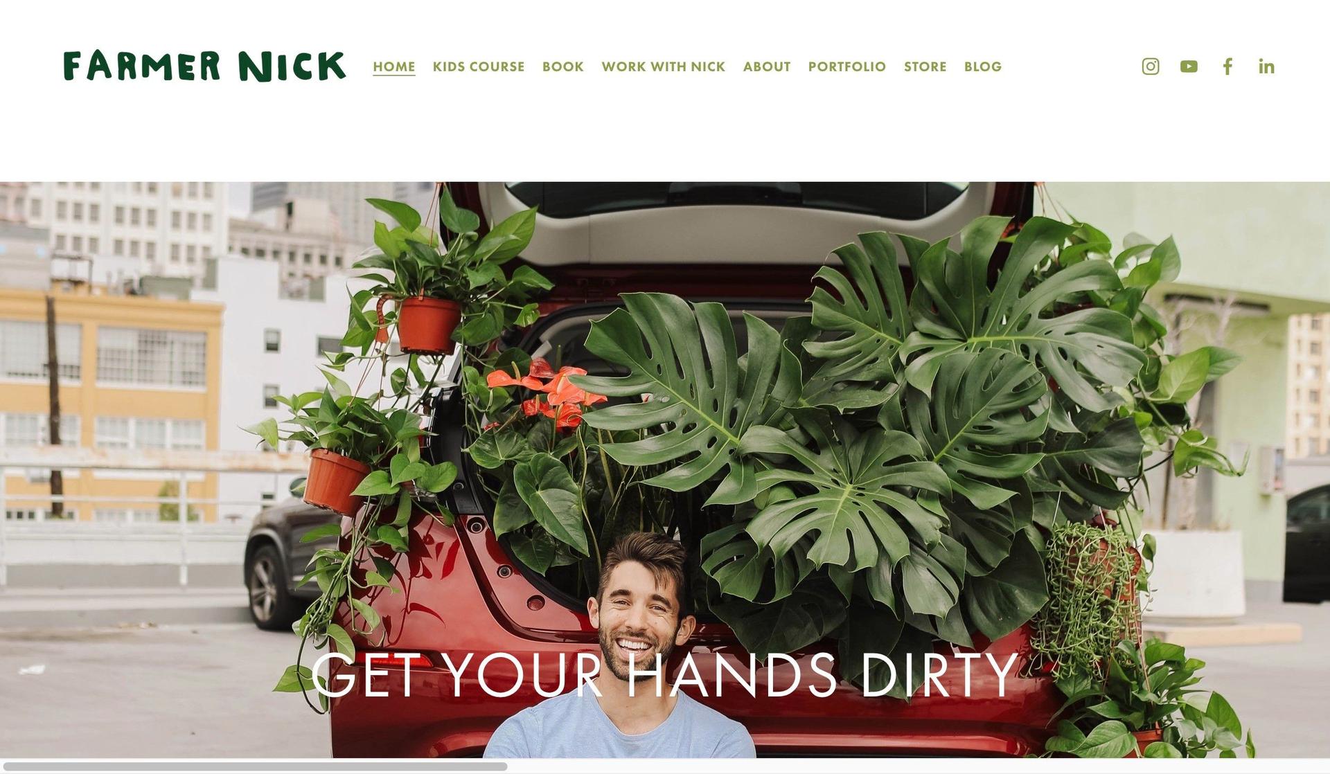 Farmer Nick-personal website examples