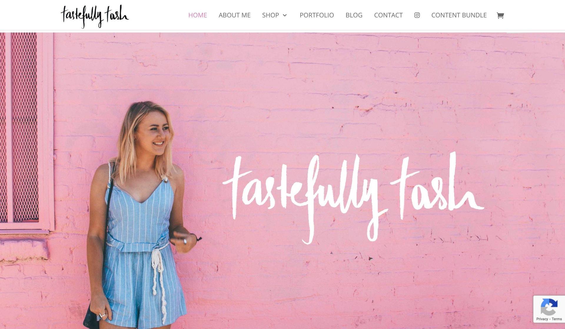 Tastefully Tash-personal website examples