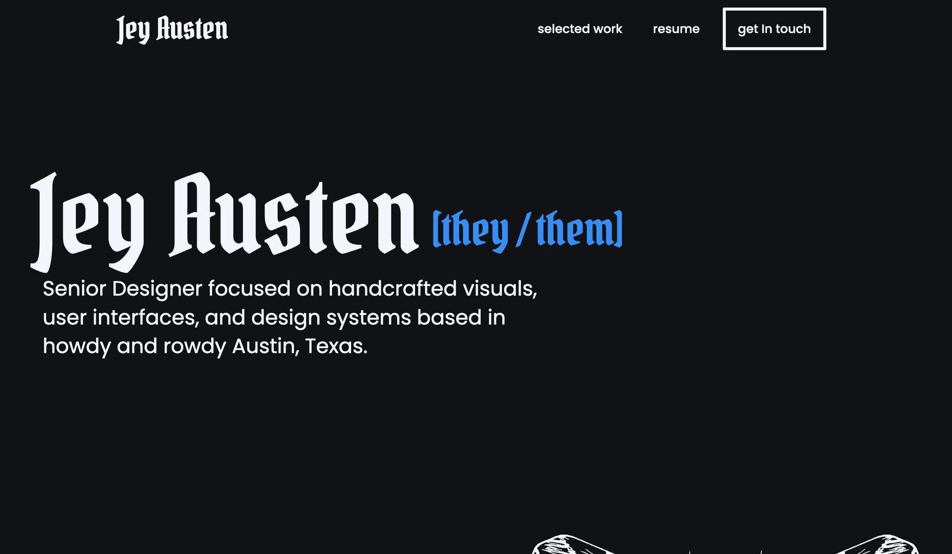 Jey Austen-personal website examples