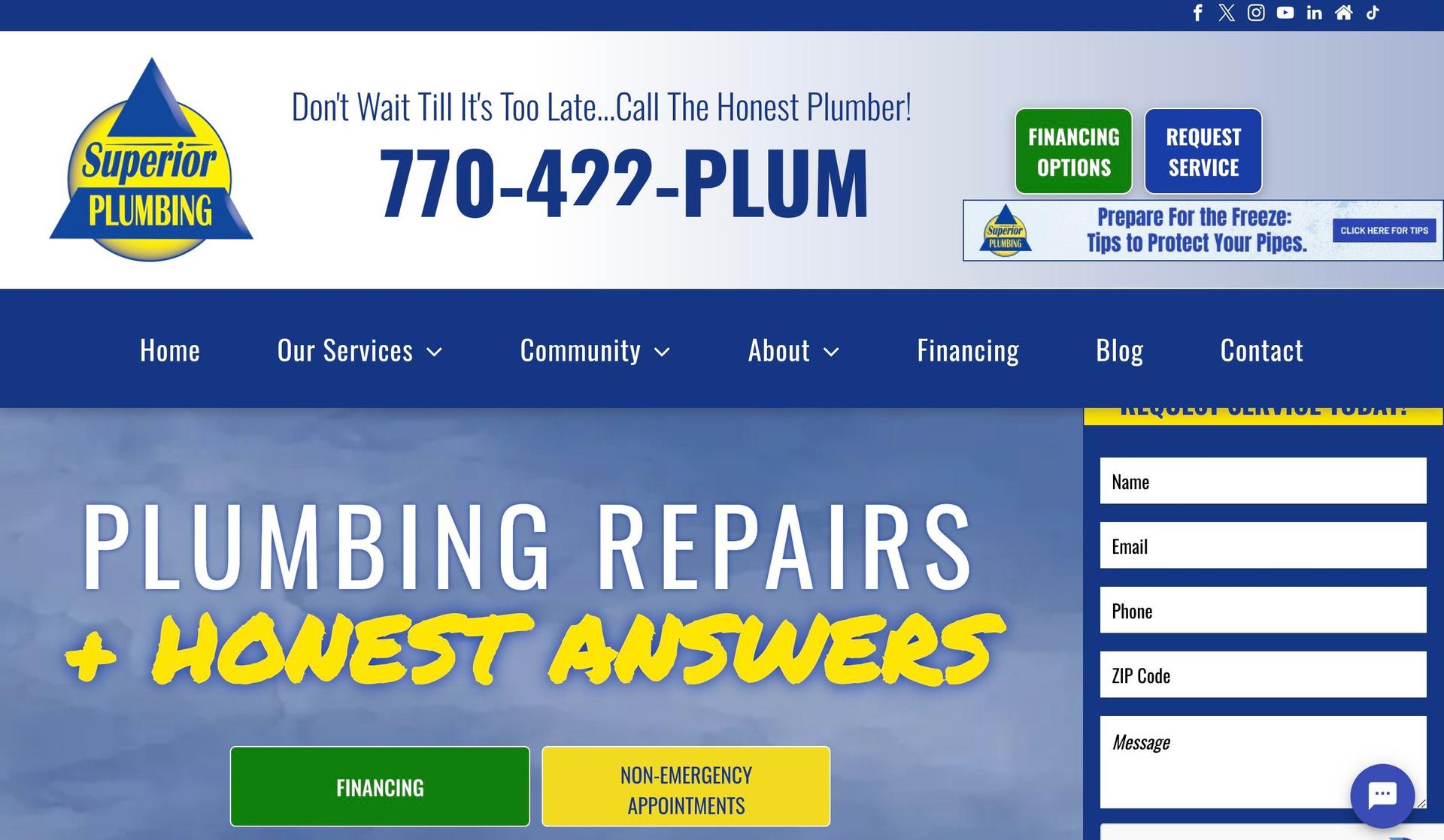 Superior Plumbing-plumbing websites
