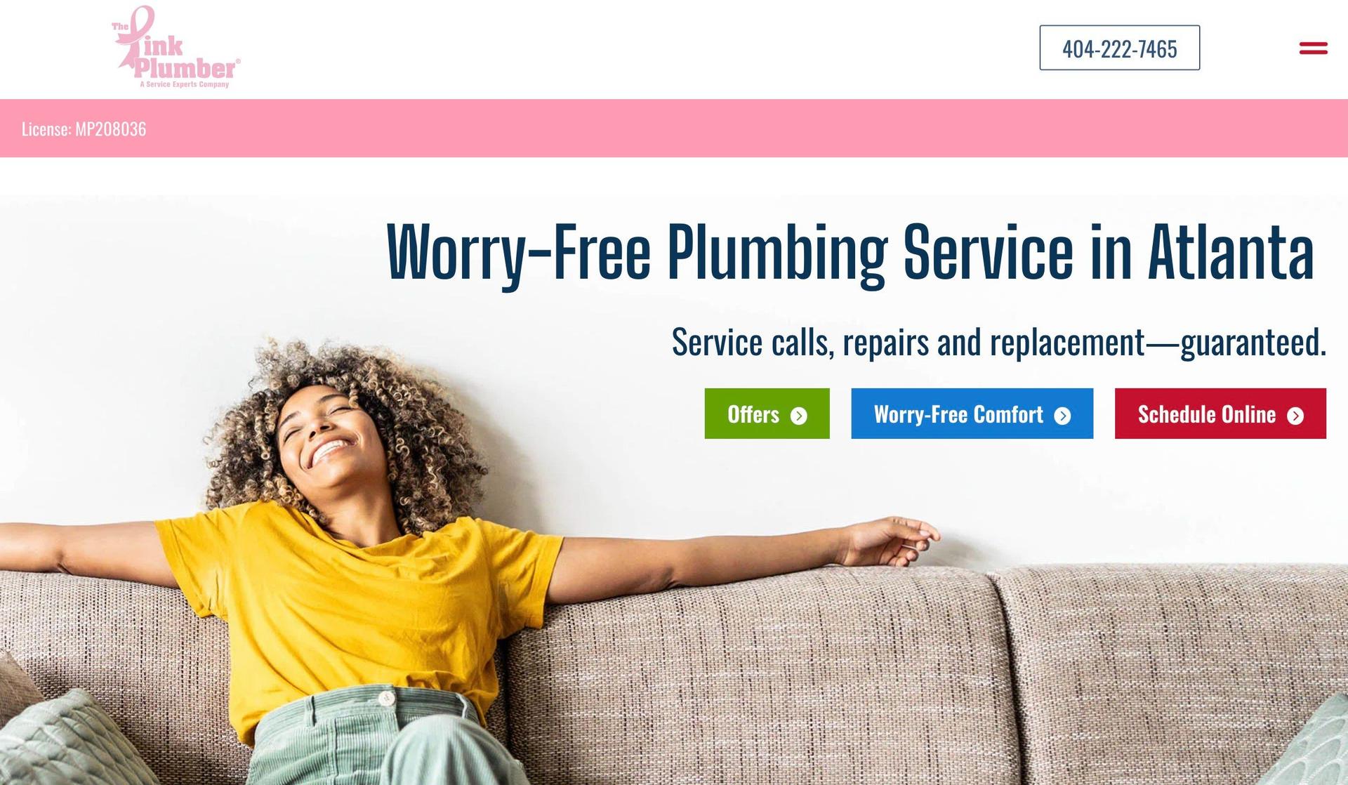 The Pink Plumber-plumbing websites