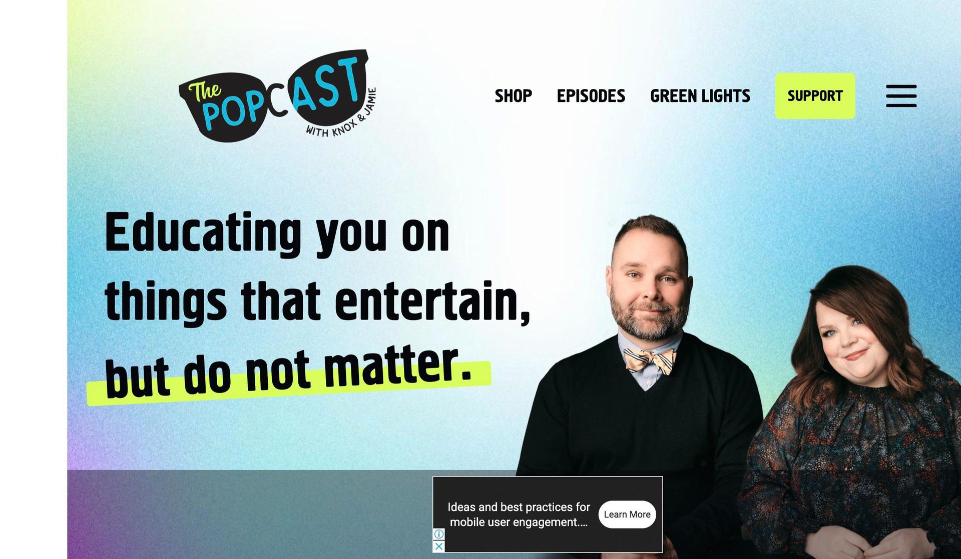 The Popcast with Knox and Jamie-podcast websites