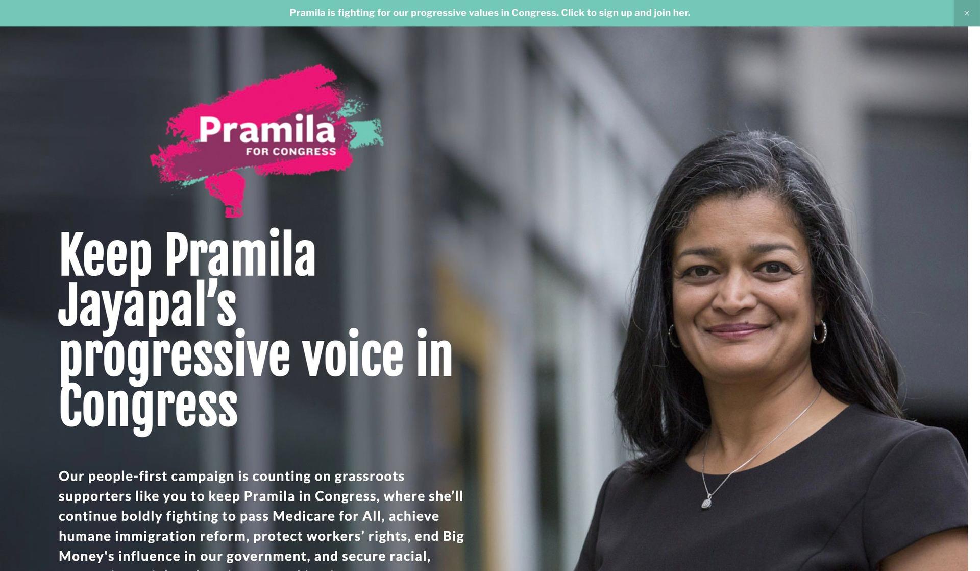 Pramila for Congress-politician websites