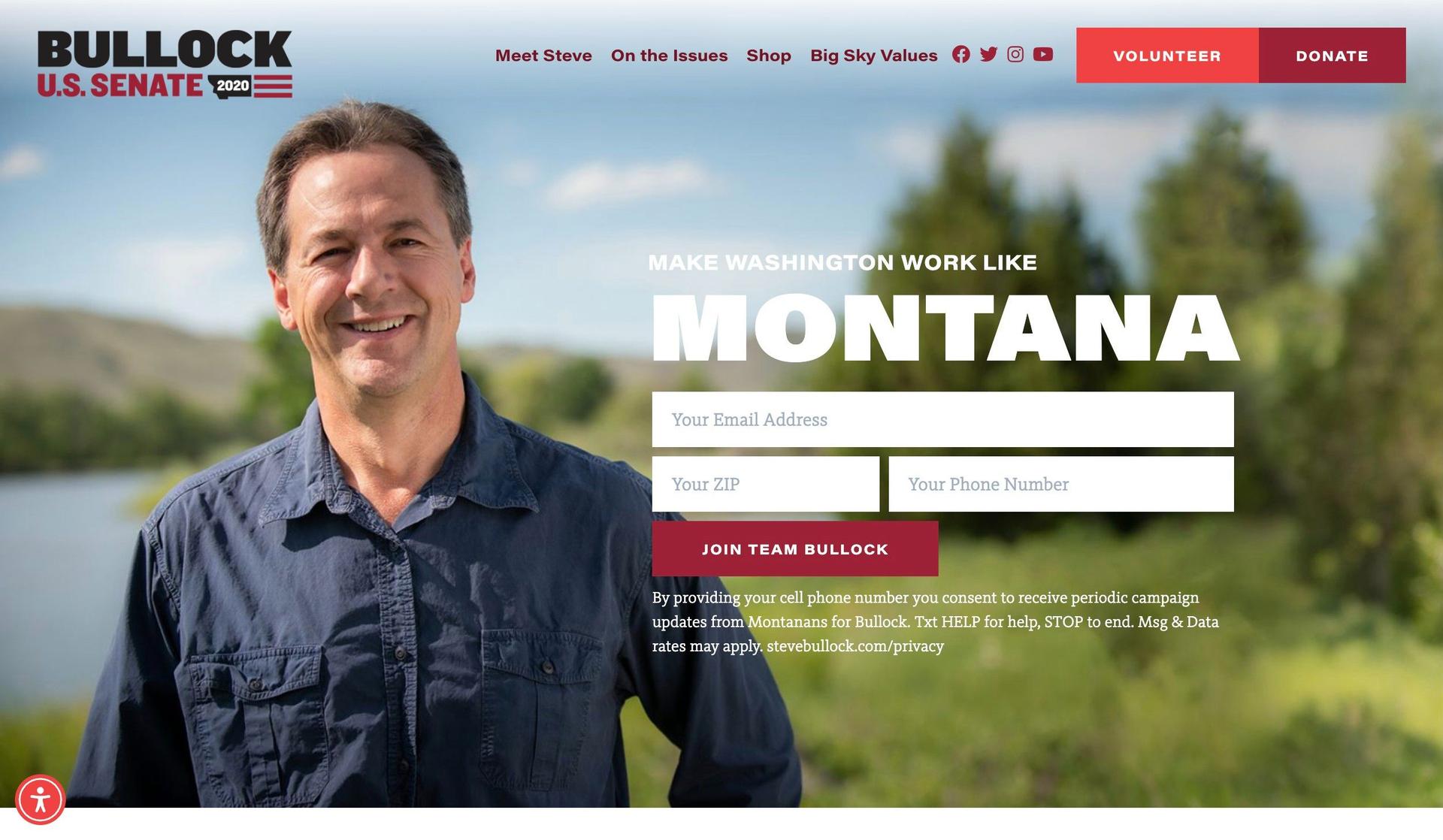 Steve Bullock-politician websites