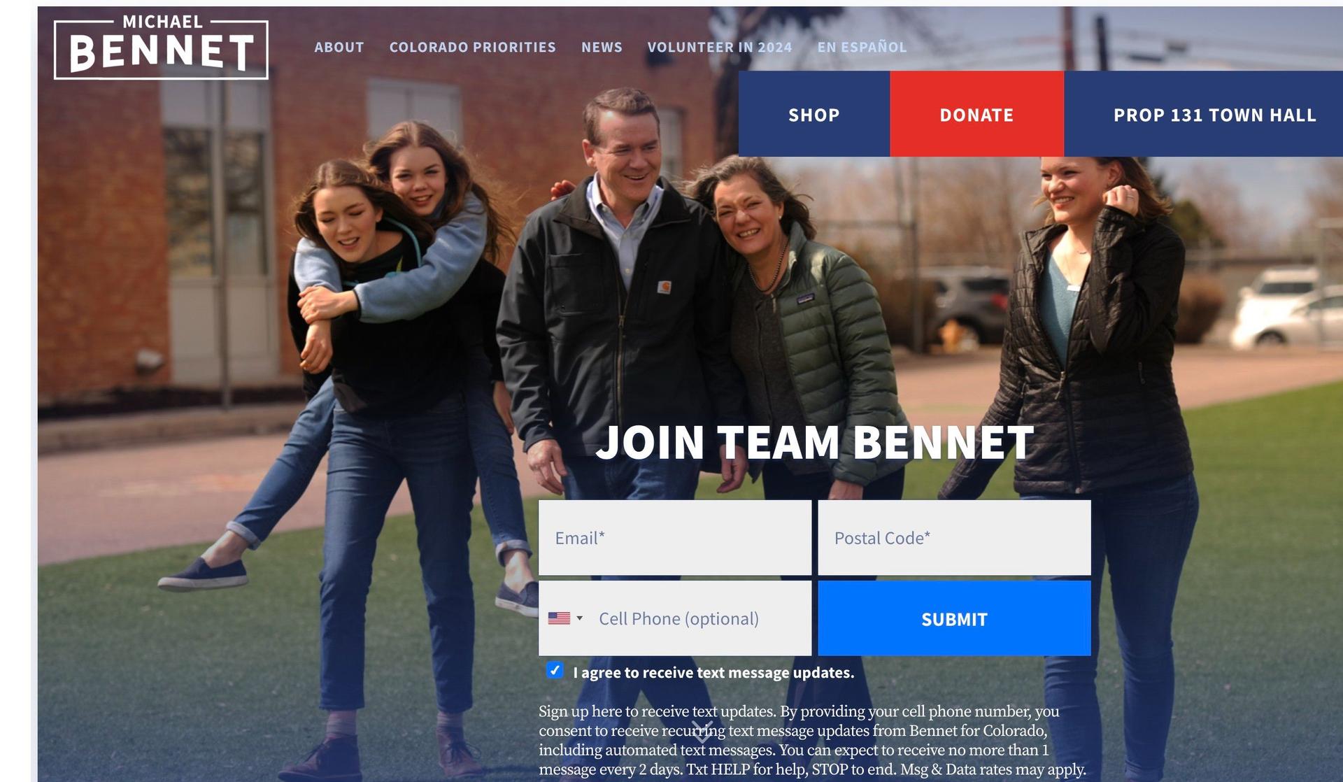 Michael Bennet-politician websites