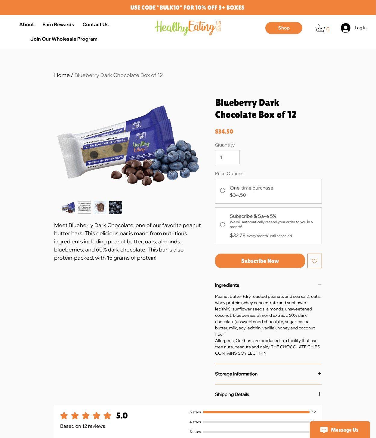 Healthy On The Go-product page examples