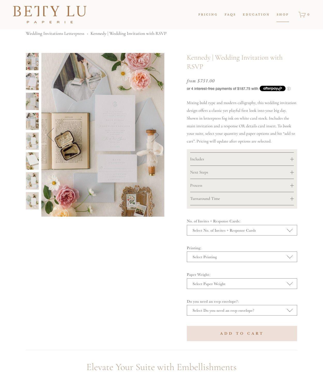 Betty Lu Paperie-product page examples