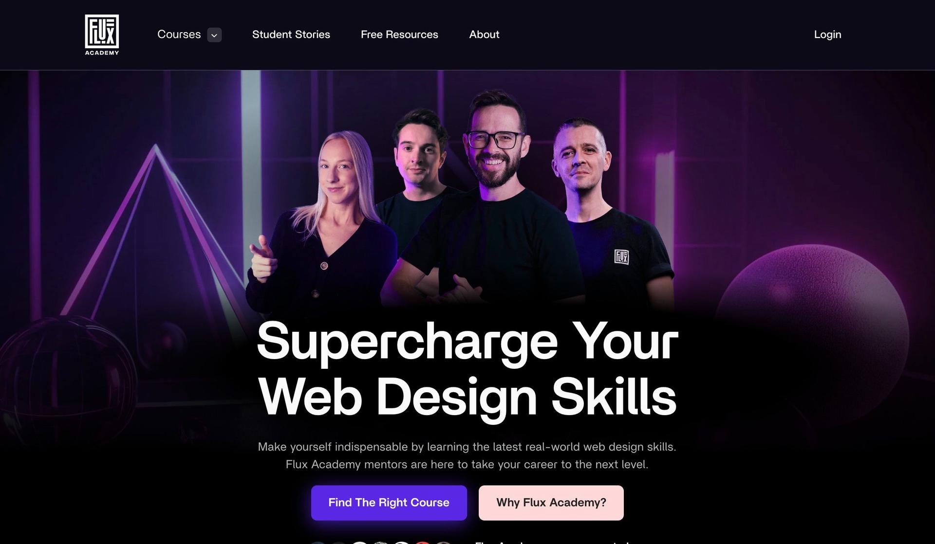Flux Academy-purple websites