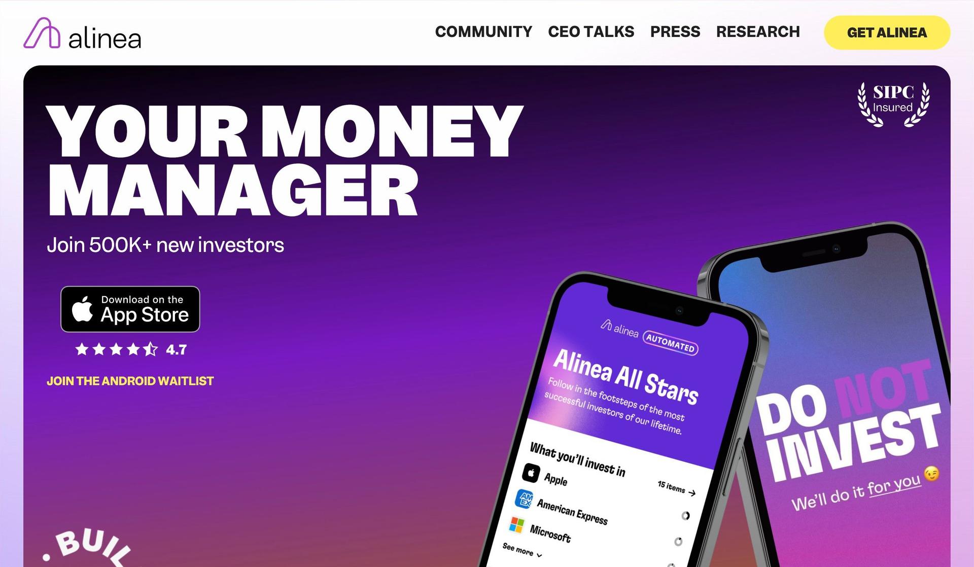 Alinea Invest-purple websites