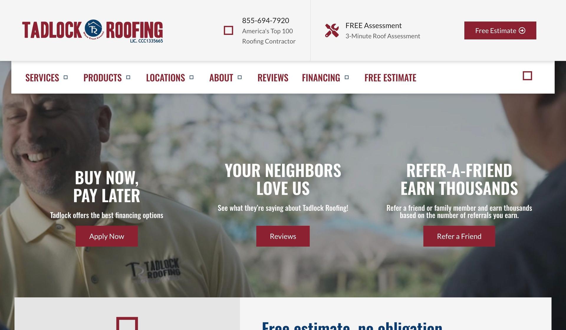Tadlock Roofing-maroon websites