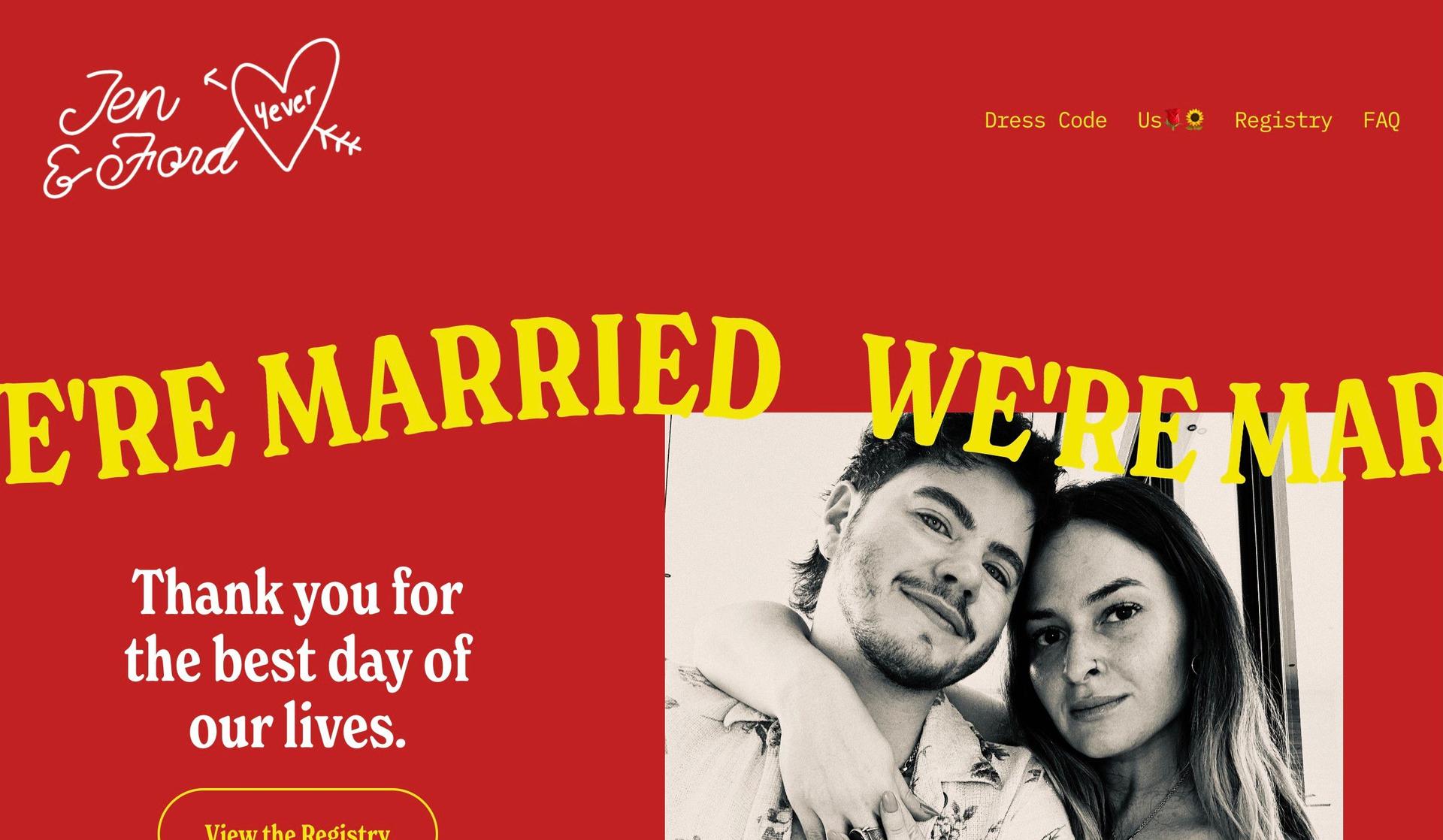 Jen and Ford-wedding website examples