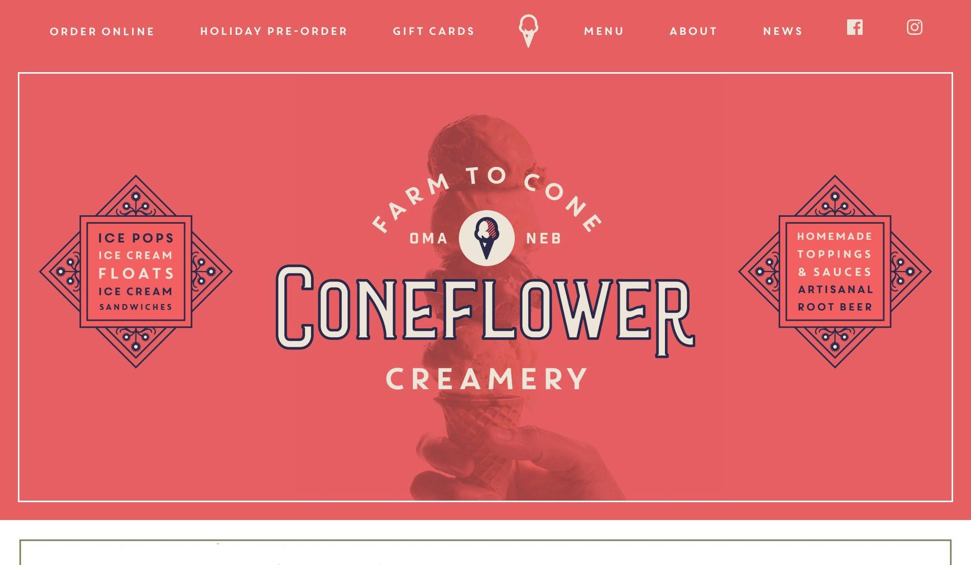 Coneflower Creamery-red websites