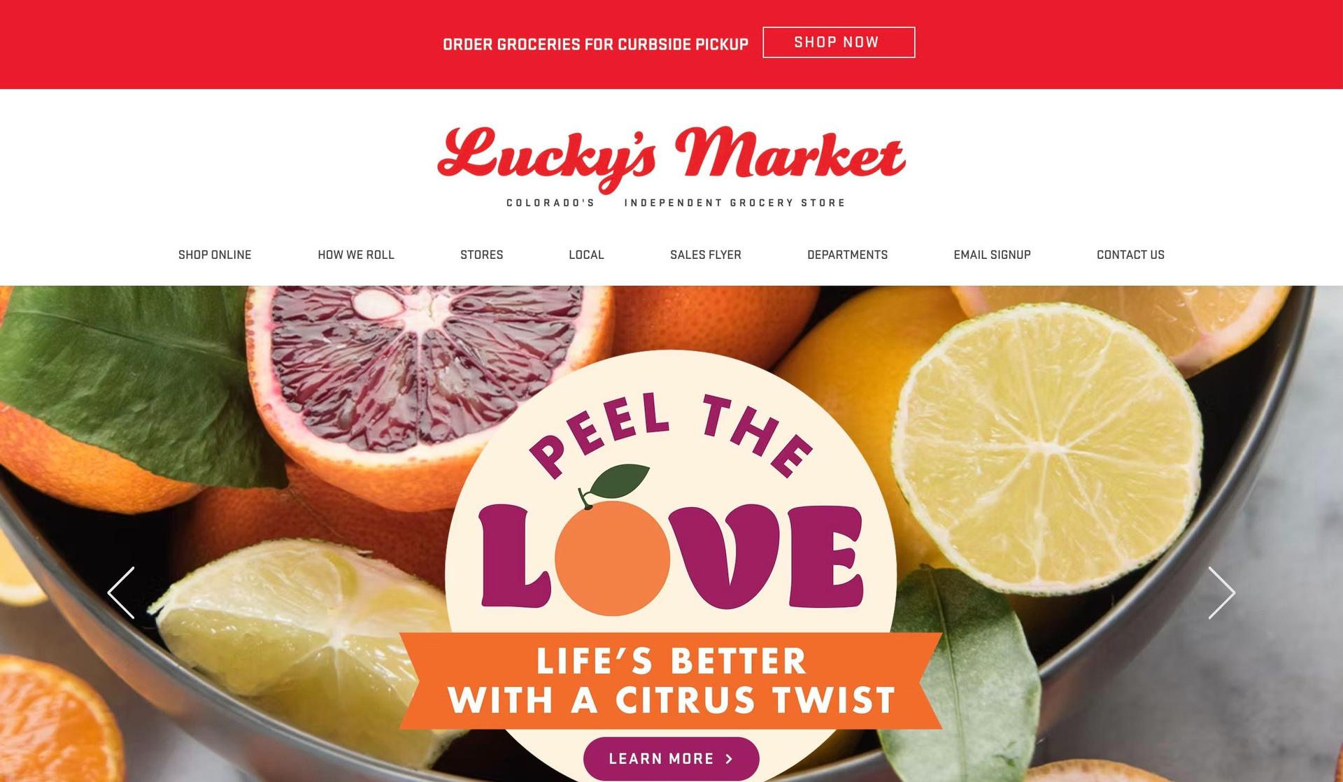 Lucky's Market-red websites