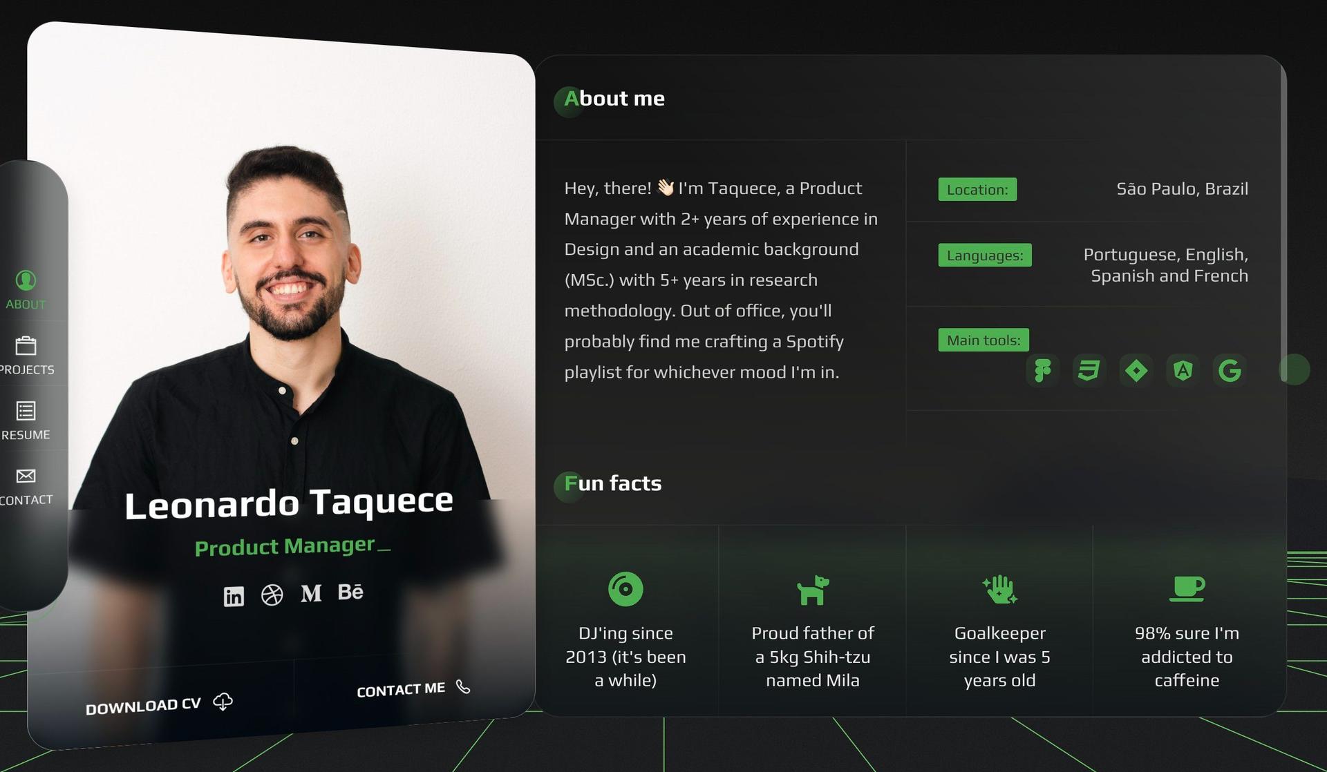 Taquece-resume website examples