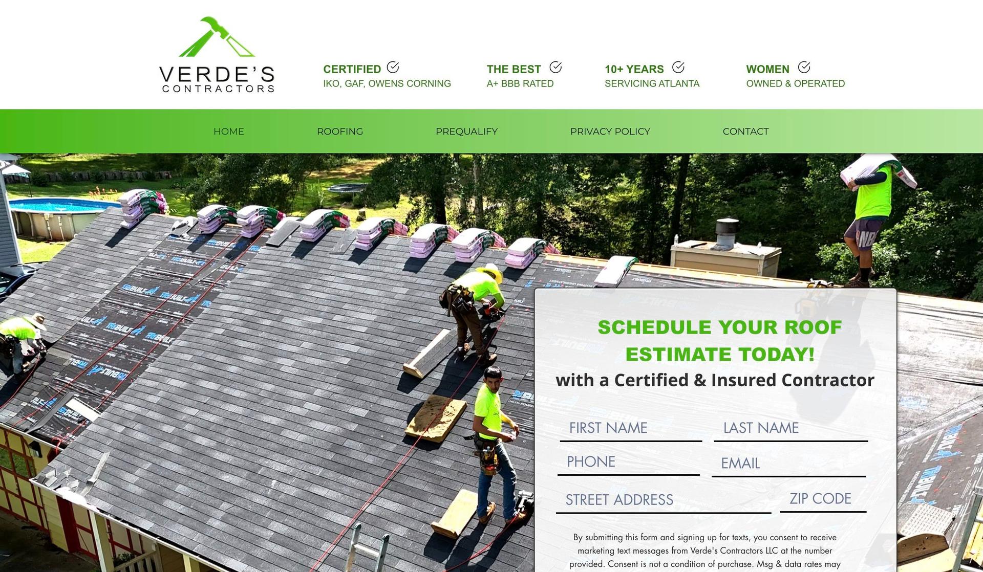 Verdes Contractors-roofing websites