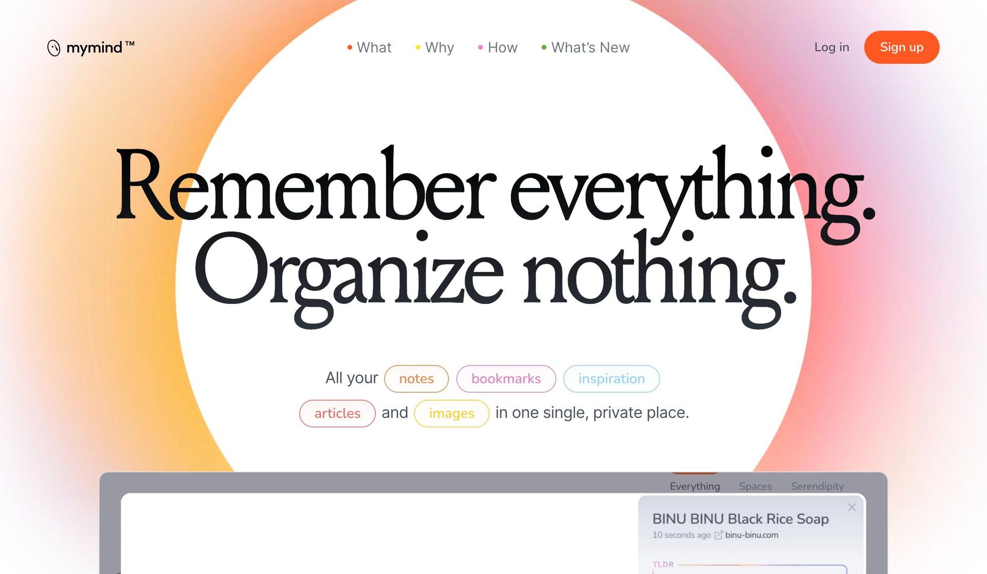Mymind-saas website examples