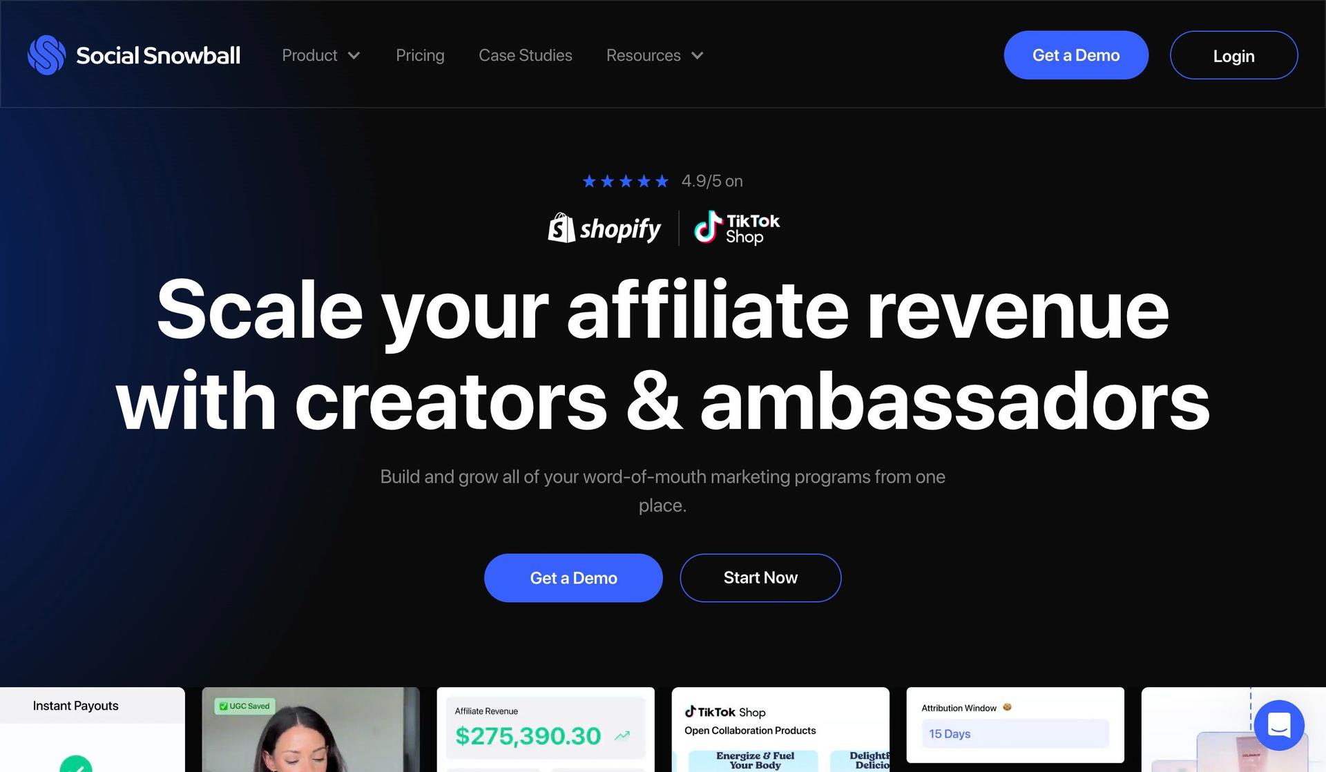 Socialsnowball-saas website examples