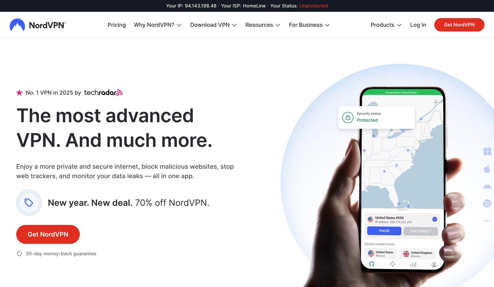 NordVPN-saas website examples